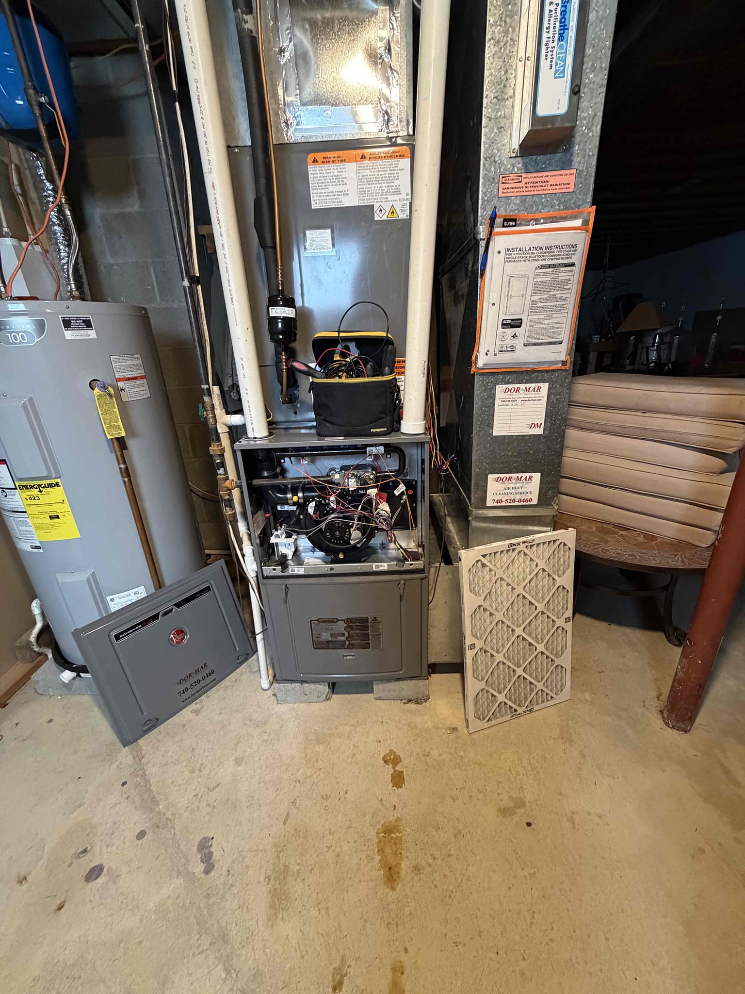 I arrived at the client's home to diagnose a problem with their heating and cooling system. The unit was only installed six months ago and had been experiencing multiple issues since then. I checked the air filter and found that it was causing a 1.0 water column static pressure increase. Air filters should not have that much of an impact on static pressure. I also found a 4 ton heat pump and an 85,000 BTU furnace. The system will need to be set on a box to increase the airflow through the system. I brought the correct sized filter after the installation and explained everything to the customer, including that she will need to purchase different sized filters in the future.