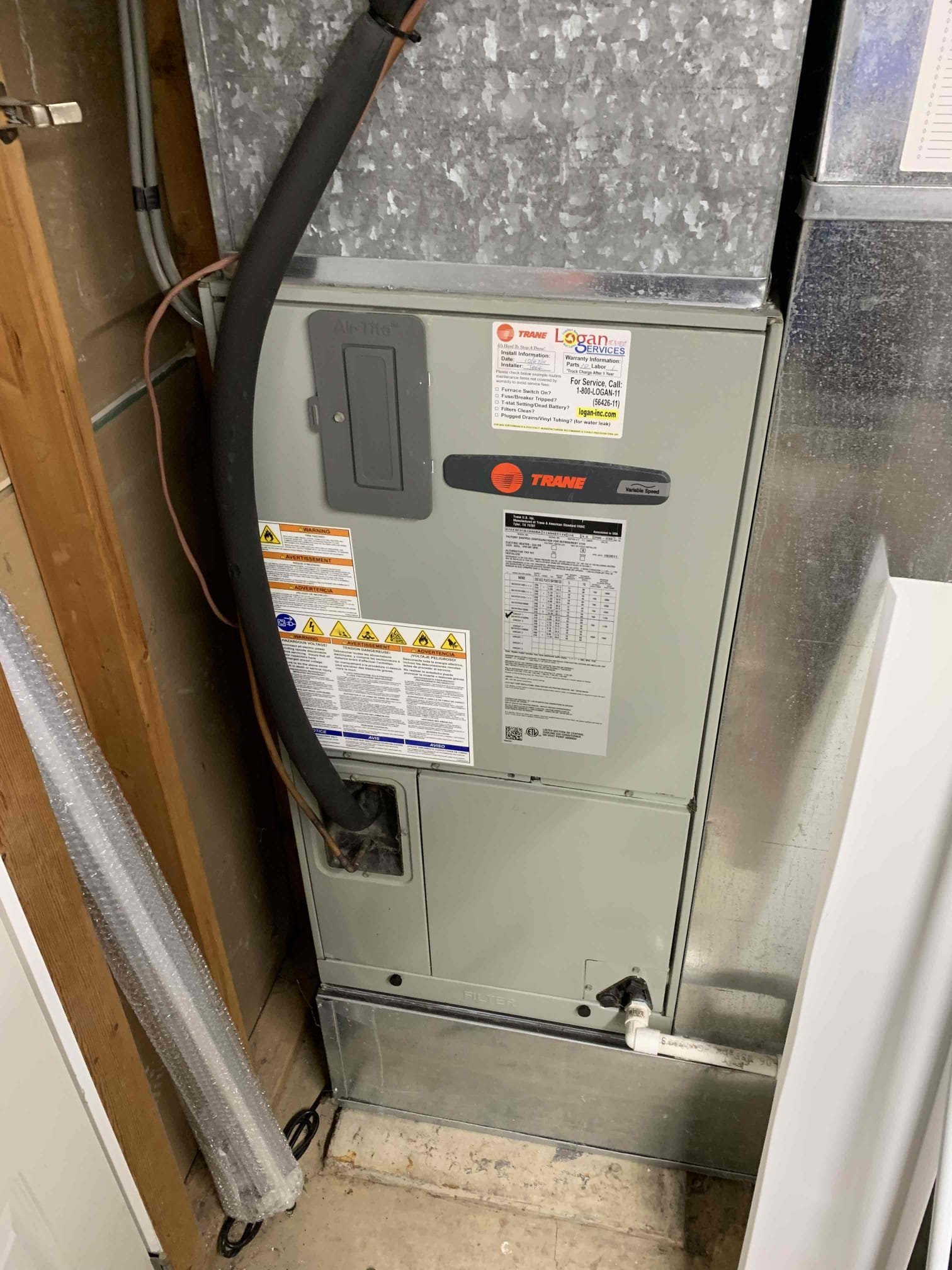 Heating maintenance completed 