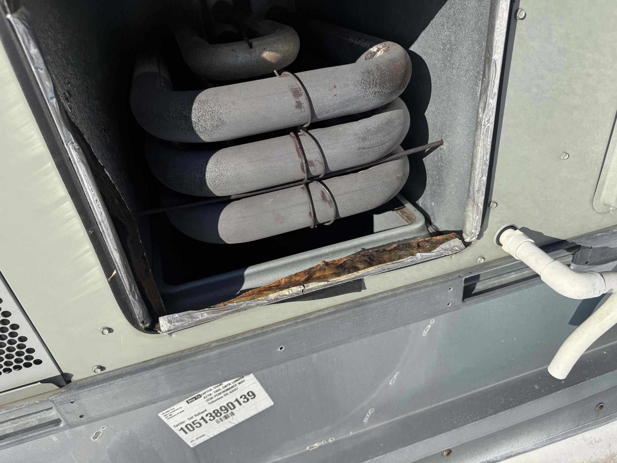 Rooftop unit for front office was out on lim it due to belt being stretched. Replace belt with one provided and system running as it should. Split furnace for top floor of building needs new blower motor and capacitor. Sent over estimate awaiting approval