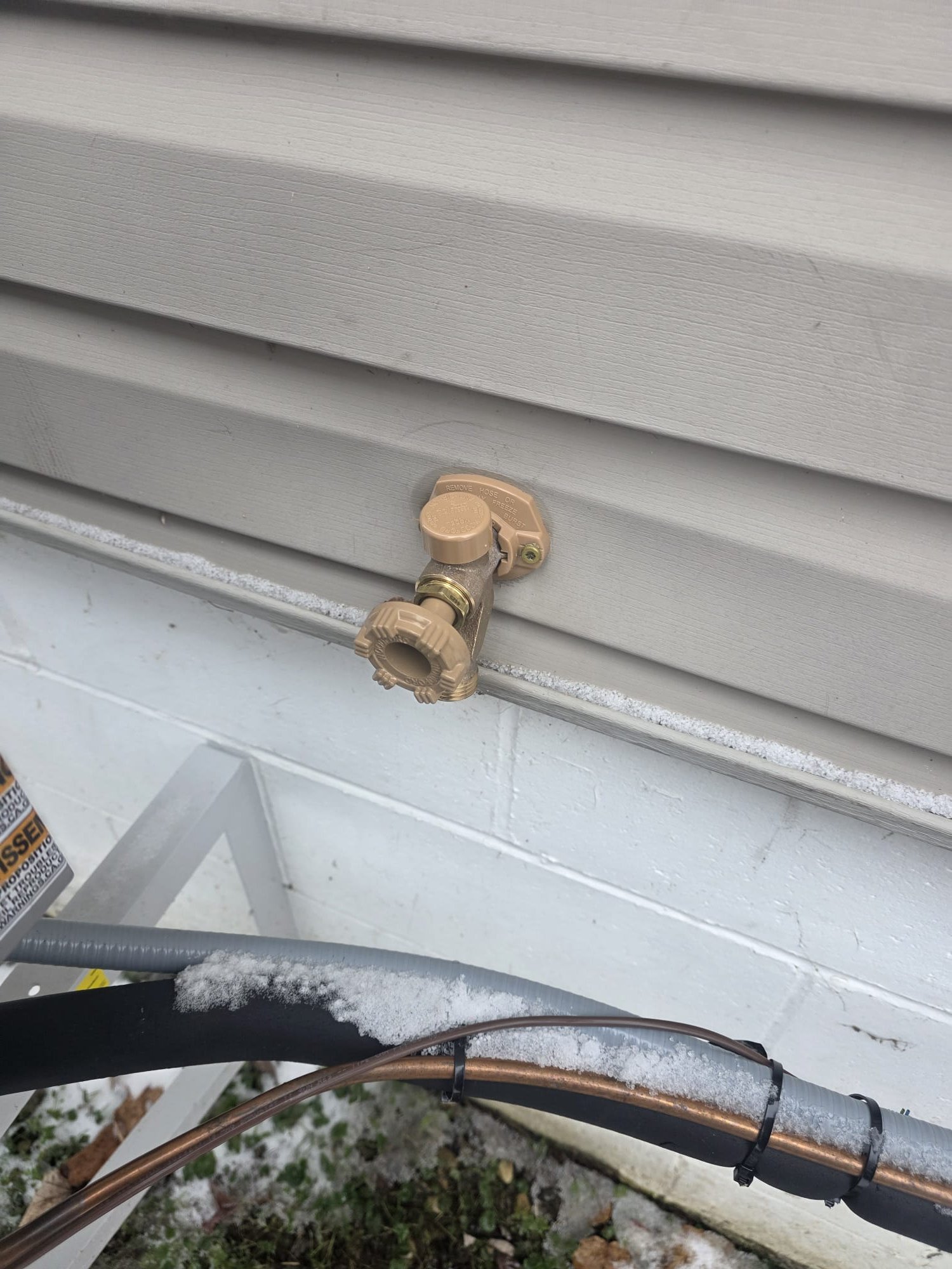 Replaced outside faucet and added an isolation valve. 