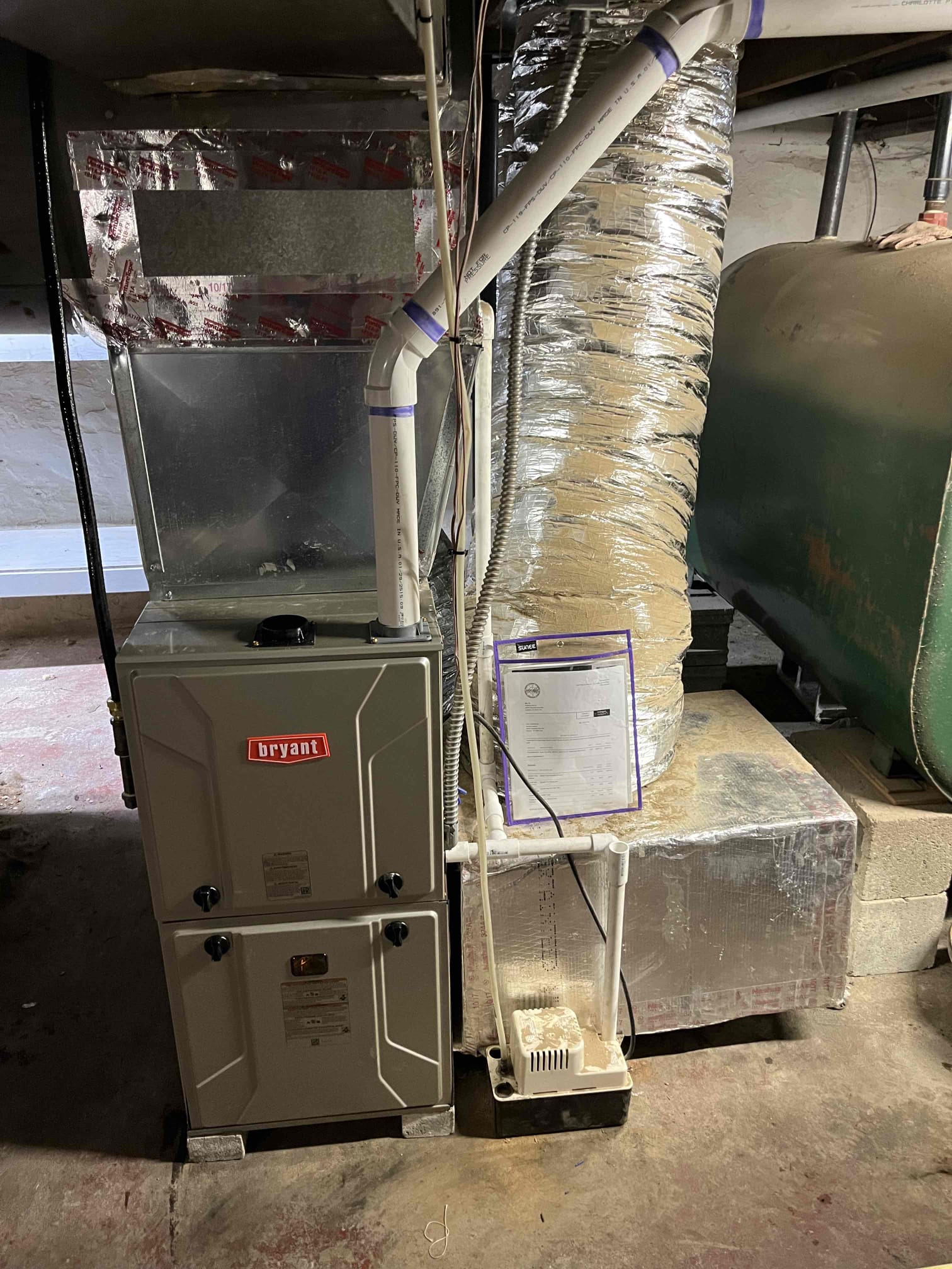 I recently completed a comprehensive home service project involving the removal of a 10-year-old fuel oil furnace and the installation of a new LP (liquefied petroleum gas) furnace. This included the complete removal of the old fuel oil system, including all parts, and the installation of a new LP furnace. Additionally, I installed a new lower acoil to ensure efficient heating. The entire labor work was covered for one year, ensuring peace of mind for the homeowner. The project was executed with precision and care, resulting in a modern, efficient heating system that meets current standards.