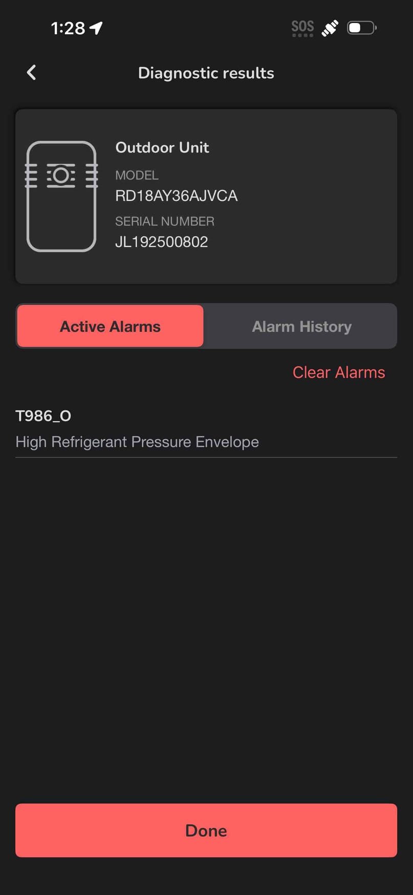 Upon arrival, the unit was experiencing frequent shutdowns due to high suction line pressure and temperature, as indicated by the error codes. After thorough inspection, a dirty air filter was identified as the root cause. I replaced the filter and monitored the unit for 15-20 minutes. The system operated smoothly without any error codes, ensuring optimal performance. Attached are the before and after readings for reference.