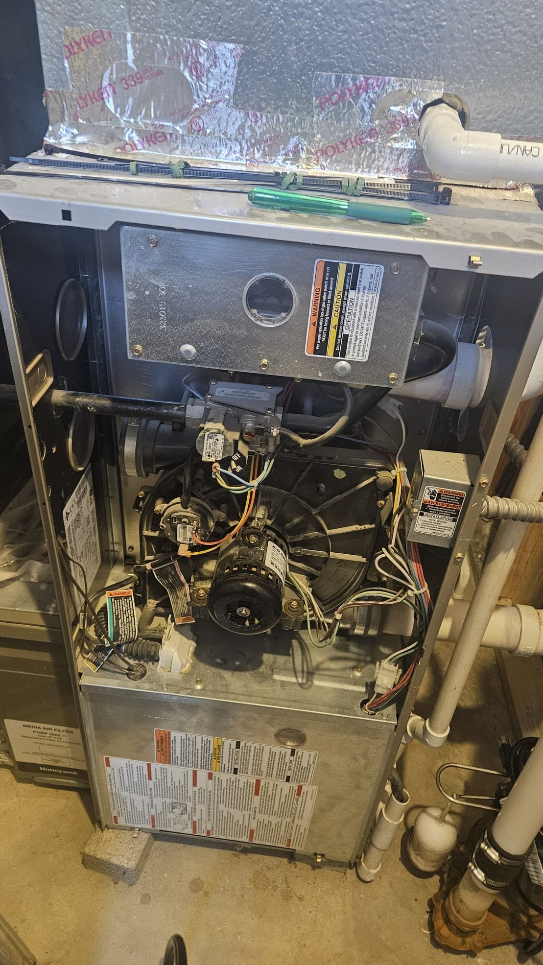 Upon inspection, the inducer wheel was found to be warped, which was affecting the system's performance. I carefully examined the wheel and confirmed the warping. To resolve this issue, I replaced the faulty inducer wheel with a new one. The replacement was completed efficiently, ensuring the system operates smoothly. A parts request was submitted and fulfilled to obtain the necessary replacement part.