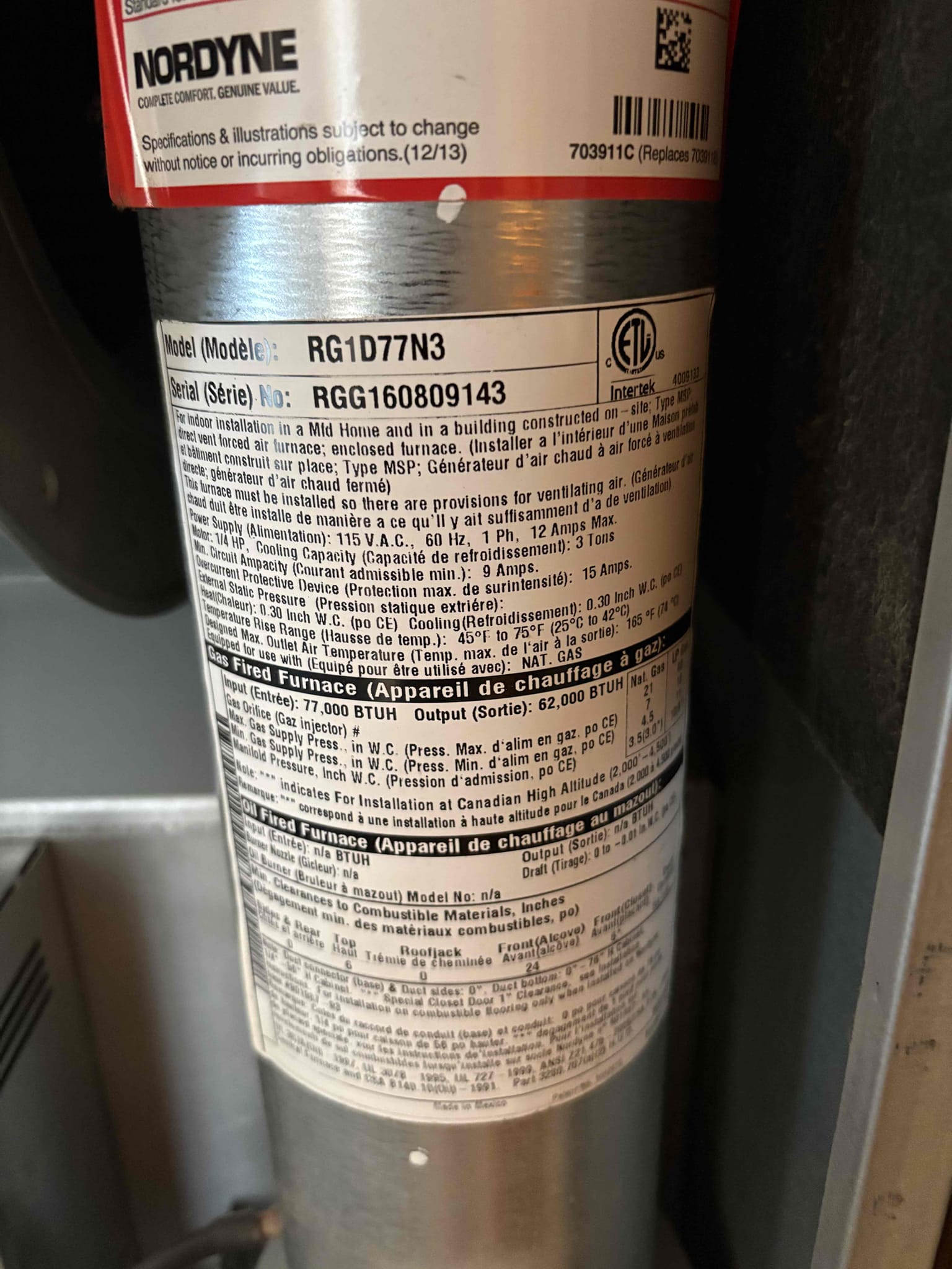 Upon inspection, the unit was not heating. The igniter was not glowing, but the gas valve was opening. I checked the voltage to the igniter and found it to be 0 volts, while the expected reading was 115 volts. I then ohmmed out the igniter, which also read 0 ohms, indicating a fault. Based on these findings, I ordered a new circuit board and igniter to resolve the issue.