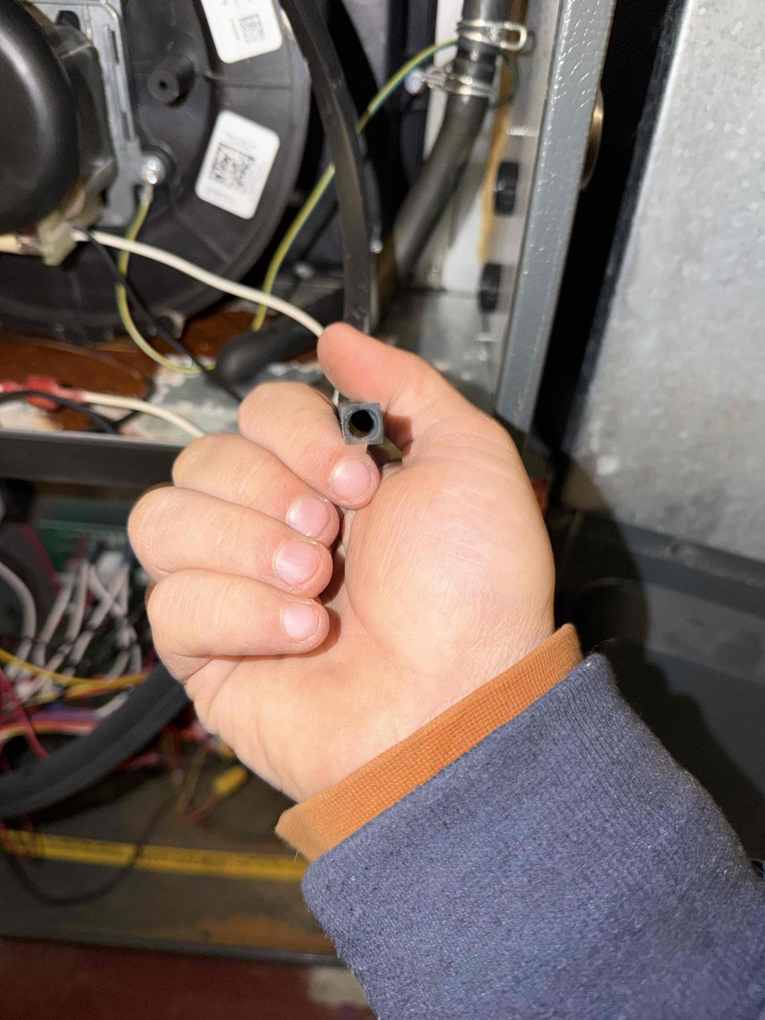 I conducted a thorough furnace inspection, starting with a detailed examination of the flame sensor. I meticulously cleaned the flame sensor to ensure optimal performance. Additionally, I inspected and tightened all electrical and gas connections to prevent any potential leaks or inefficiencies. The furnace is now operating smoothly and efficiently.