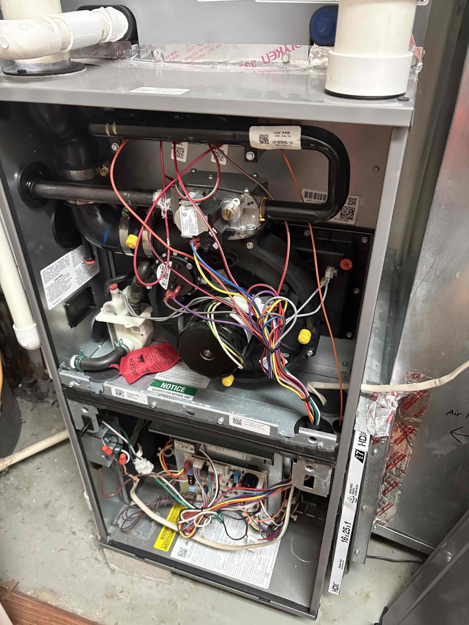 Upon arrival, the unit displayed a code 14, indicating an unexpected flame sensed fault. I began by replacing the flame sensor, a common first step in troubleshooting this issue. After a couple of hours, the same error code reappeared, suggesting the problem persisted. I then diagnosed the issue further and determined that the circuit board was likely faulty. I placed an order for a new circuit board to resolve the issue and ensure the unit operates correctly.