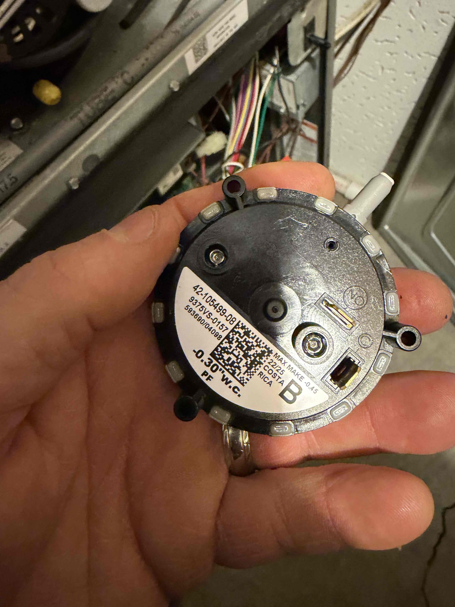 Our technician successfully replaced the faulty pressure switch for the furnace. The technician diagnosed the issue, sourced the correct replacement part, and meticulously installed it. The furnace is now operating efficiently, ensuring optimal performance. Payment was collected upon completion of the service, and the customer was informed about the successful repair.