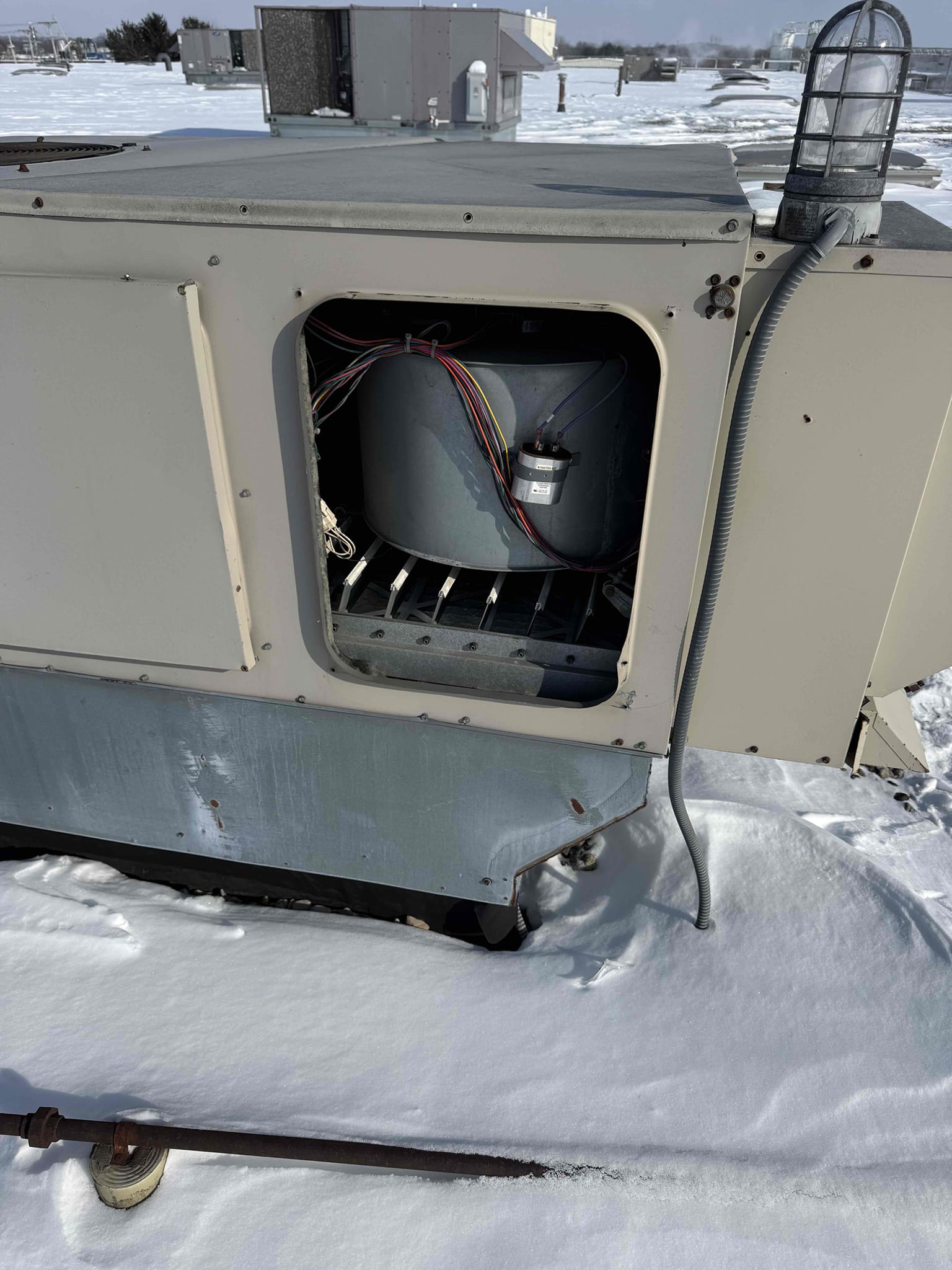 Upon arrival, we identified that the door unit had been completely dislodged from its frame. The initial assessment revealed that the door had blown off due to extreme weather conditions. We proceeded to remove the damaged unit and sourced a replacement part that matched the specifications of the original equipment. After careful installation, we ensured that all hinges, locks, and seals were properly aligned and secured. The new door unit is now operating smoothly, providing the intended functionality and security. We conducted a thorough inspection to confirm that the installation was flawless and that the door operates as expected under normal conditions.