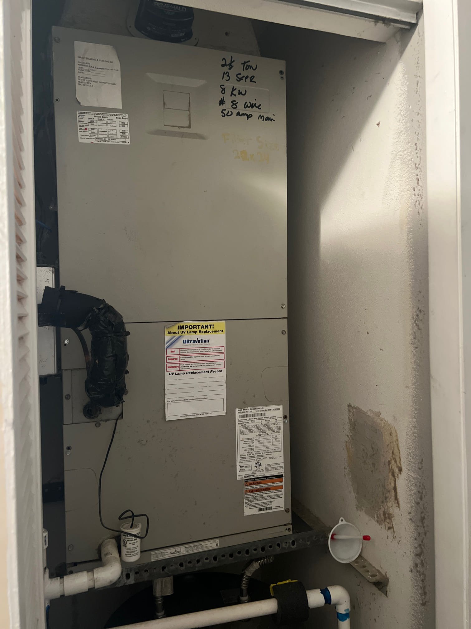 Upon inspection, the heating system had recently undergone an upgrade with new wiring and a new disconnect installed by an electrician through Old Republic. However, the prongs inside the new disconnect were not making proper contact with the pull-out. I meticulously adjusted the prongs to ensure they made a secure and reliable connection. Following this, I checked the system's operation, measuring the blower motor's amp draw at 0.9 and the heat strips' amp draw at 11.8 on both coils. To confirm the system's functionality, I allowed it to run for 20 minutes, during which it operated without any issues. The heating system is now performing correctly, providing efficient and reliable heating.