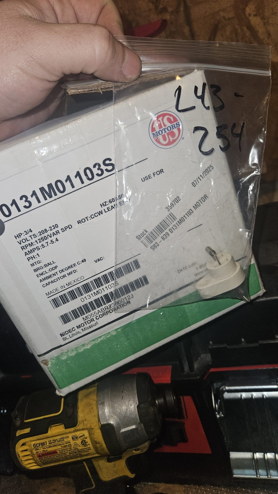 I returned to replace the blower motor and thermal fuse for the air handler as requested. Both parts were covered under warranty. After replacing the faulty components, I conducted a thorough inspection to ensure everything was functioning correctly. The heat strips and blower were tested and confirmed to be operational. No additional issues were identified during this service. The system is now performing as expected.