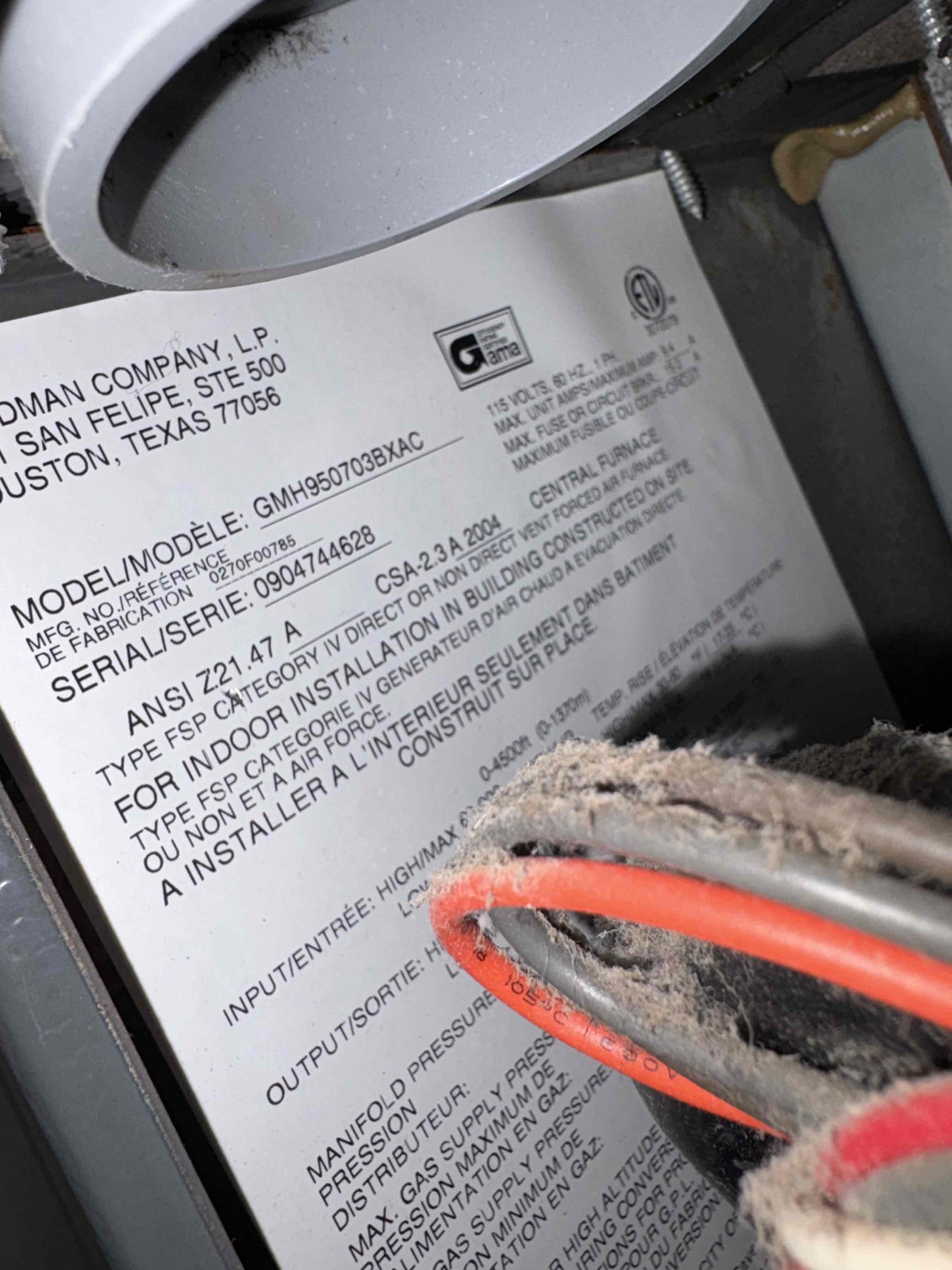 The customer reported a gas smell near the furnace. After discussing with the son, it was confirmed that the gas company had identified a leak leading to the furnace. We tested all connections to the gas valve and found no external leaks. The gas company held a detector near the fresh air intake, which beeped, indicating an internal gas valve leak. We shut off the system and turned off the gas supply until the gas valve can be replaced.