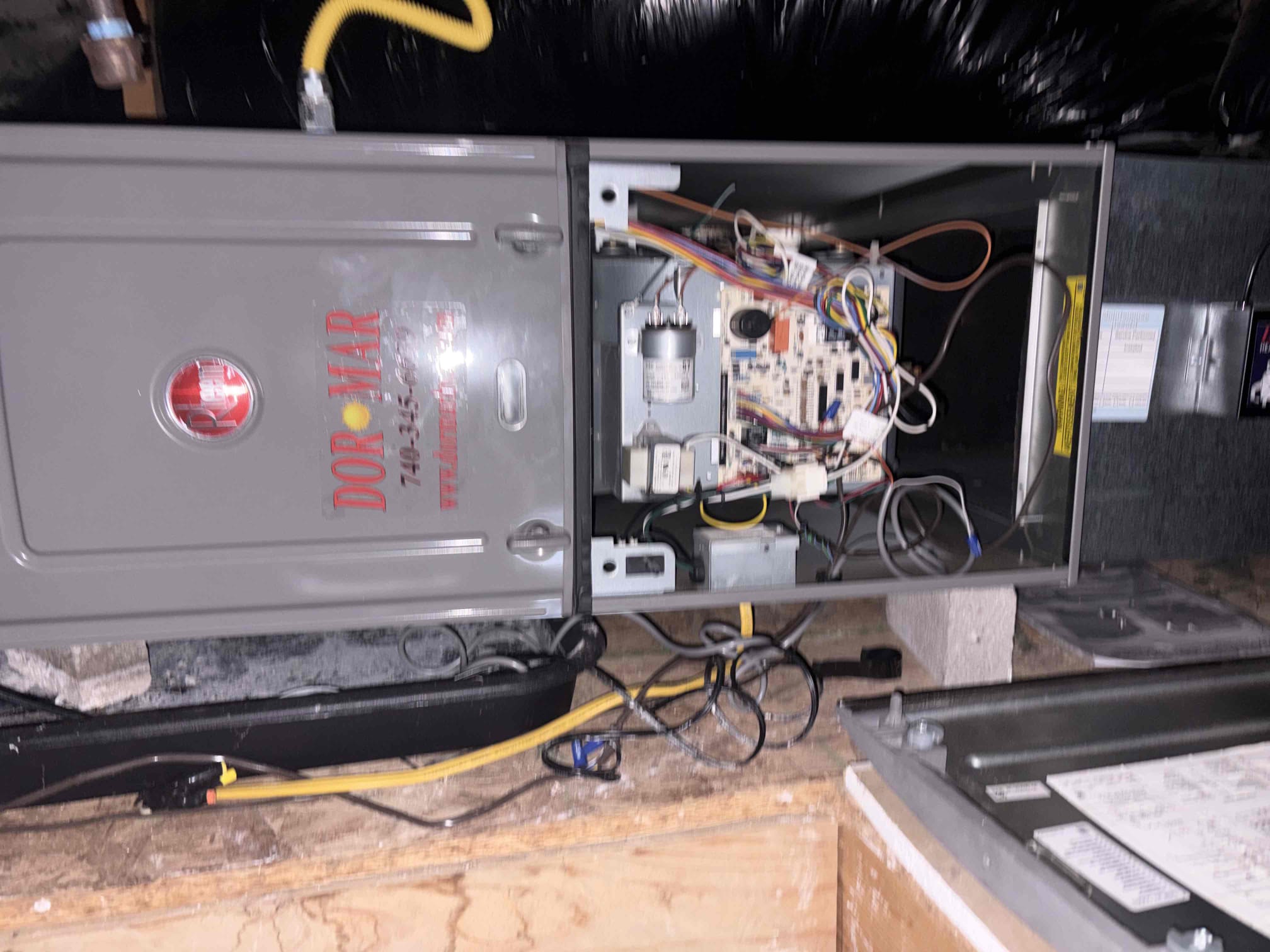 Upon arrival, I identified that the unit was not heating and was displaying an overheating code. The first step was to replace the air filter, which was found to be clogged and restricting airflow. After installing a new air filter, I turned the unit back on. However, the system then threw a dirty flame sensor fault. I proceeded to clean the flame sensor using a fine-grit sandpaper to remove any carbon buildup. Once the sensor was clean, I restarted the unit. The system is now running smoothly, and the heating function has been restored. The unit is operating efficiently, and the fault codes have been cleared.