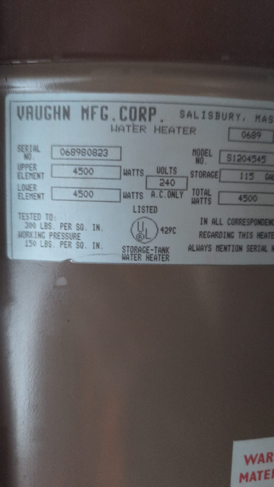 Today, I conducted a thorough plumbing inspection for the client. I examined both full baths, one upstairs and one in the basement. The toilets in both bathrooms functioned perfectly, with no wobbling and no visible leaks at the base or supply lines. The lavatory faucets were also inspected, operating smoothly with no issues and providing adequate hot water. There were no signs of water underneath the cabinetry. Additionally, the showers in both bathrooms turned on and off effortlessly, with no dripping from the shower heads post-inspection. Although I did not flush the water heater, I did inform the client that it is a 20-year-old Sepco 115-gallon electric model installed in 2006.