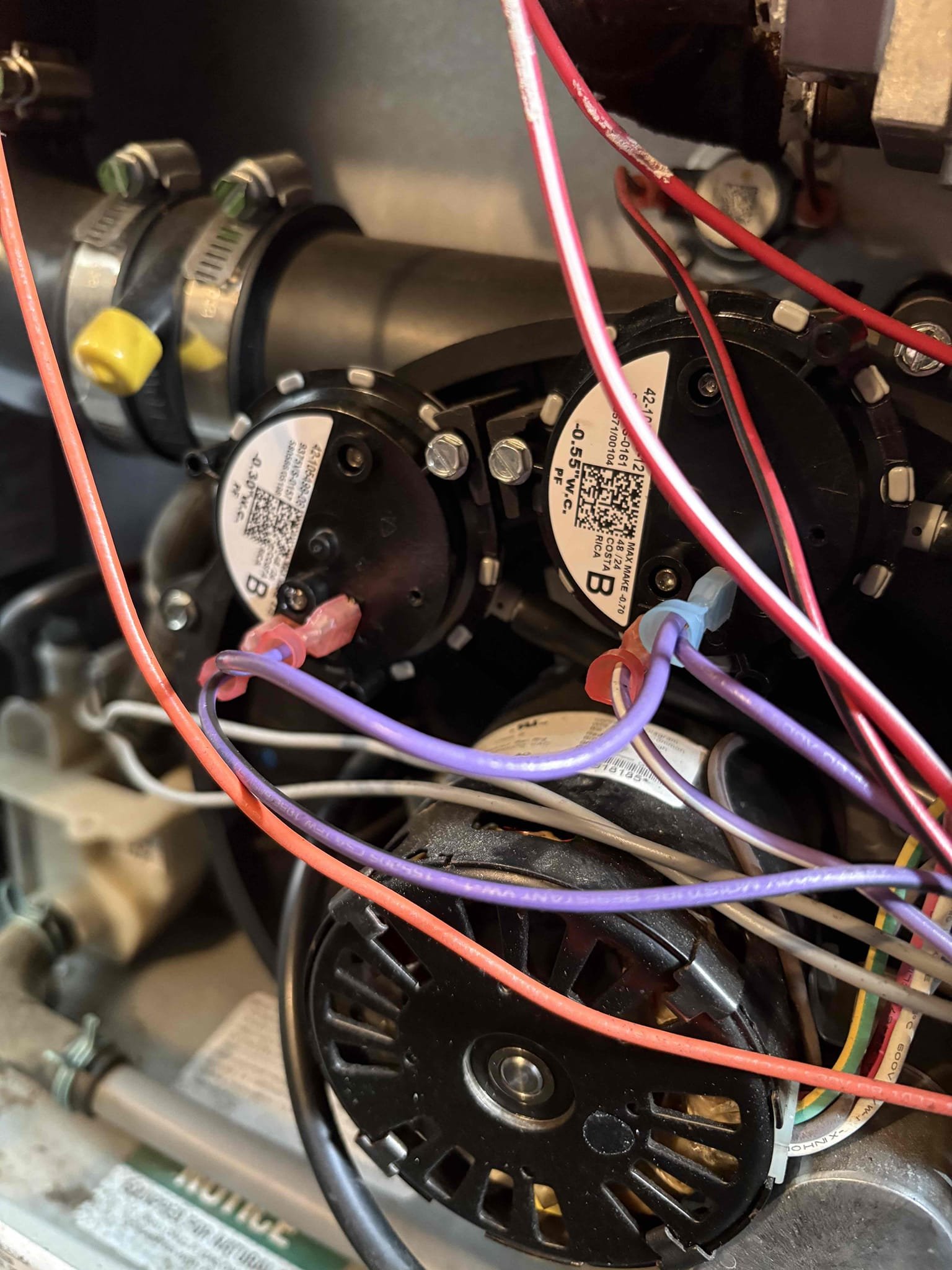 Recently, I addressed an issue with the furnace's pressure switches. Upon inspection, it was determined that the switches needed replacement. I sourced the necessary parts and efficiently installed them, ensuring the furnace operates correctly. This work was completed under the existing warranty, covering both parts and labor. The furnace is now functioning properly, and the homeowner can rest assured that the issue has been resolved.