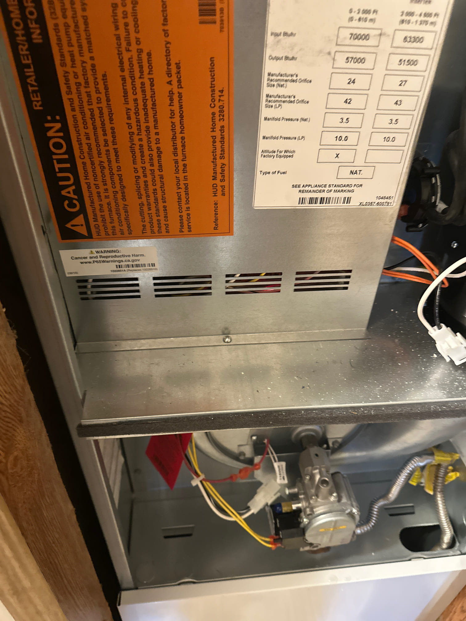 Installed furnace 
