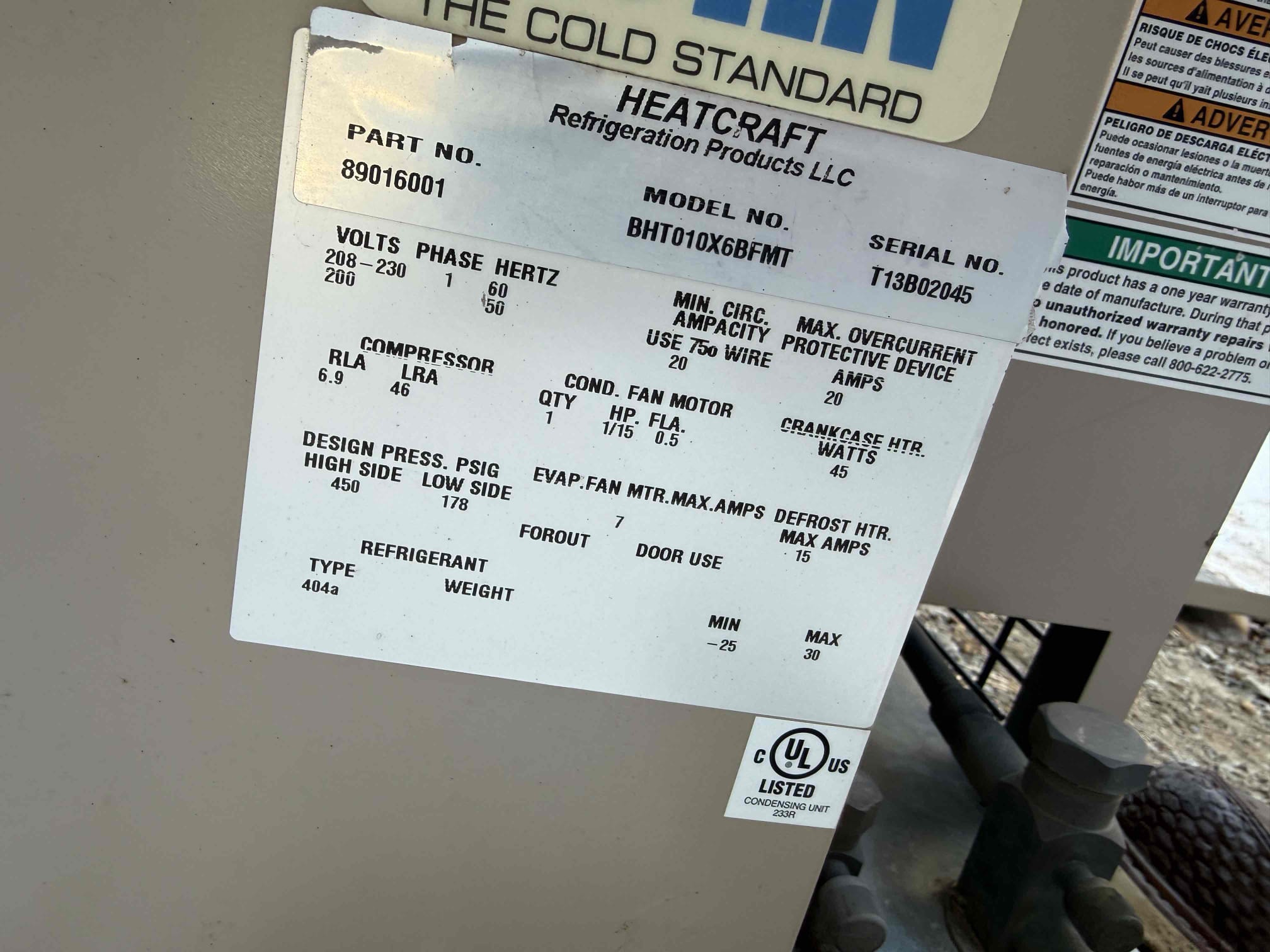 Upon arrival, the system was experiencing low pressure. I added 1.5 pounds of 404a refrigerant to the system. I thoroughly inspected the line set and indoor unit to locate any potential leaks but found none. After ensuring there were no leaks, I recharged the system to the appropriate pressure. If any further issues arise, the customer has been instructed to contact us for additional assistance.