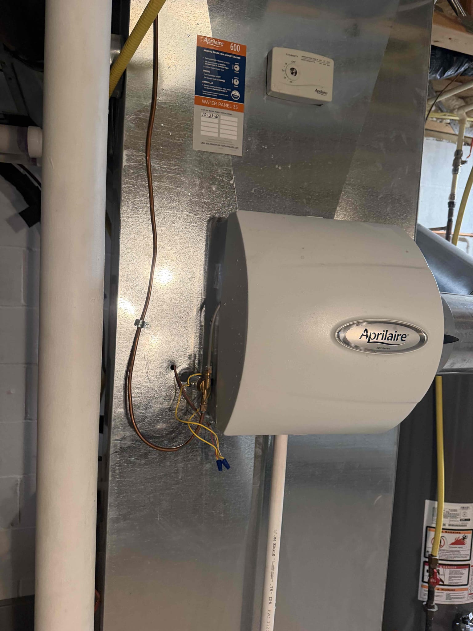 Pataskala, OH - We conducted a comprehensive annual maintenance and inspection of the gas furnace today. Our inspection covered all major components, including the blower motor and wheel, electrical connections, thermostat, filters, burners, ignition system, flame sensor, gas pressures, safety controls, condensate system, venting, and overall furnace operation. We also examined the heat exchanger, finding minor heat-related damage, but no immediate concerns. We advised monitoring it in future maintenance visits.
Additionally, we addressed the client’s concern about their whole-home humidifier. After approval, we repaired the humidifier, ensuring water flow through the tubing and confirming proper operation. The furnace is now operating and heating correctly, and the humidifier is functioning as intended. We appreciate the opportunity to maintain your comfort and safety.