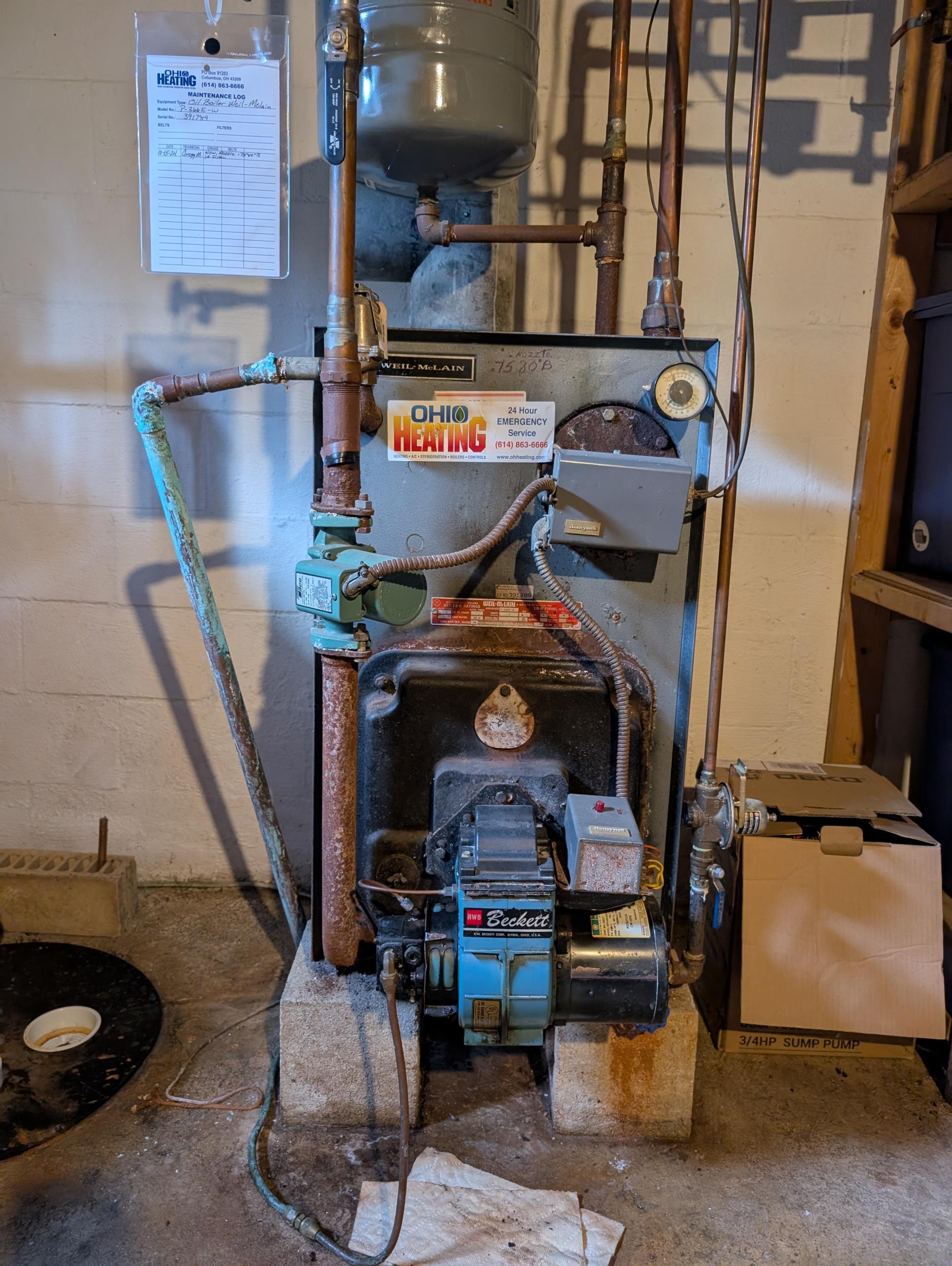 Millersport, OH - I successfully replaced the filter, nozzle, and adjusted the electrodes to ensure optimal performance. After thorough testing, all three zones are functioning correctly. The customer had concerns about a potential fuel leak from the pump, but a detailed inspection revealed no leaks. The residual oil observed is likely due to regular maintenance. It's important to note that a small amount of fuel may leak when removing the burner assembly, which is entirely normal and does not indicate a problem. The system is now in excellent working condition.