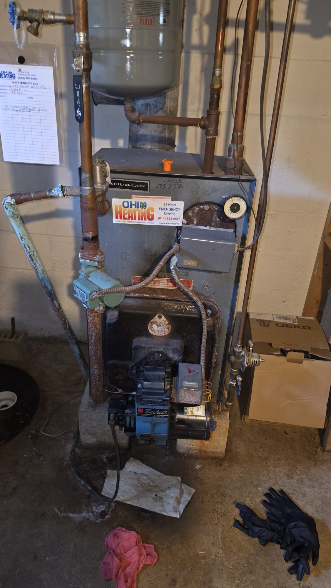 Millersport, OH - I successfully replaced the filter, nozzle, and adjusted the electrodes to ensure optimal performance. After thorough testing, all three zones are functioning correctly. The customer had concerns about a potential fuel leak from the pump, but a detailed inspection revealed no leaks. The residual oil observed is likely due to regular maintenance. It's important to note that a small amount of fuel may leak when removing the burner assembly, which is entirely normal and does not indicate a problem. The system is now in excellent working condition.