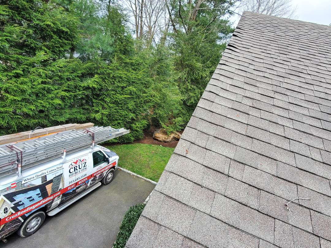 Westport, CT - Roof leak inspection, we found multiple spots with wind damaged and siding problems as well. Westport, CT - Roof leak inspection, we found multiple spots with wind damaged and siding problems as well.