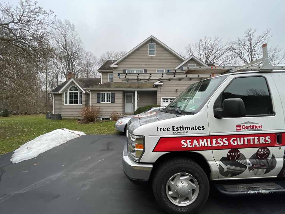 Westport, CT - Full roof replacement with new seamless gutters. Free estimates. Westport, CT - Full roof replacement with new seamless gutters. Free estimates.