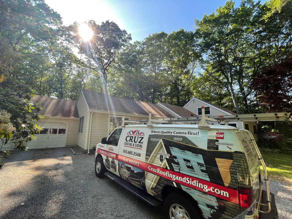 New Canaan, CT - Roof replacement, we will be installing a new GAF Timberline roof system. New Canaan, CT - Roof replacement, we will be installing a new GAF Timberline roof system.