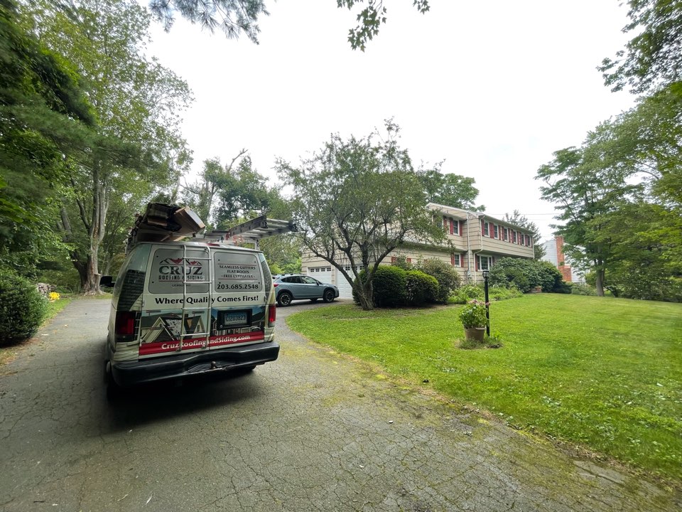 Westport, CT - Roof replacement in Westport Connecticut. New Owens corning roof system and color desert tan. Westport, CT - Roof replacement in Westport Connecticut. New Owens corning roof system and color desert tan.