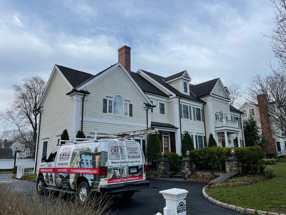 New Canaan, CT - Roof replacement in new Canaan Connecticut, we will be installing a new GAF Timberline designer Shingle. New Canaan, CT - Roof replacement in new Canaan Connecticut, we will be installing a new GAF Timberline designer Shingle.