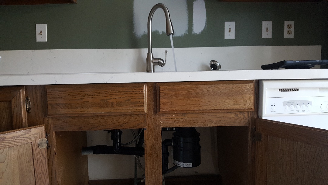 Kitchen sink huck up, new faucet and new drain lines in Taylorsville.