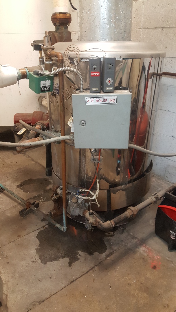 Reparing a hot water boiler in Salt Lake City.