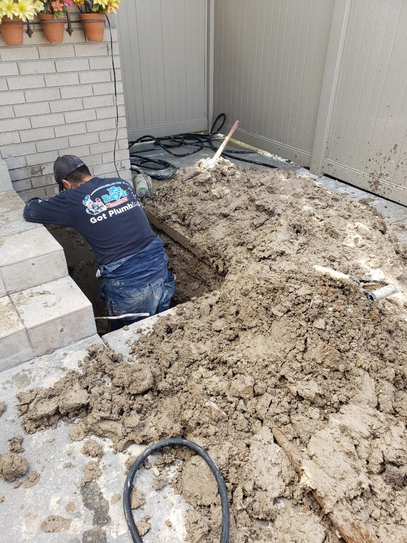 Water leak repair on underground line. South Jordan