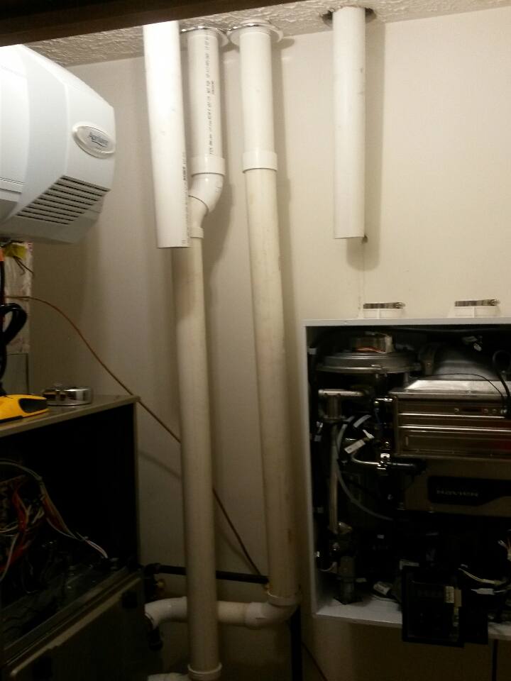 Installing a Navien tank less hot water heater, and a Aprilaire 700 humidifier. 