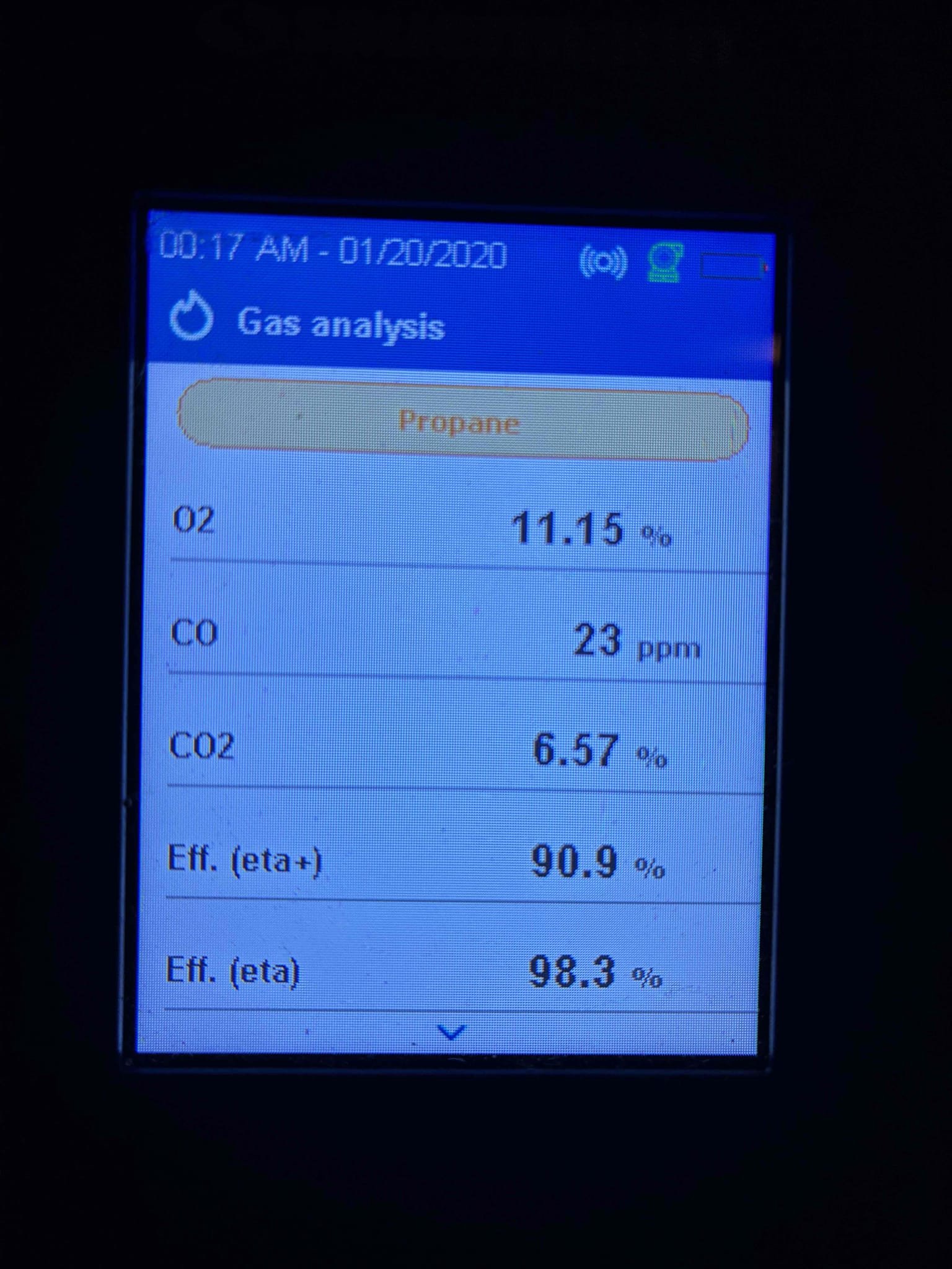 Performed a furnace maintenance. I checked the inducer motor capacitor and that was inspect. I checked all the wiring and everything looked good. The client replaces her own air filters. I checked incoming gas pressure and the manifold gas pressure and those were at manufacture specifications. I ran the unit in low and high fire and performed a combustion test. I checked for CO, CO2 and oxygen levels and everything was in manufacture specifications. I installed the smart AC kit for the client as well today. 