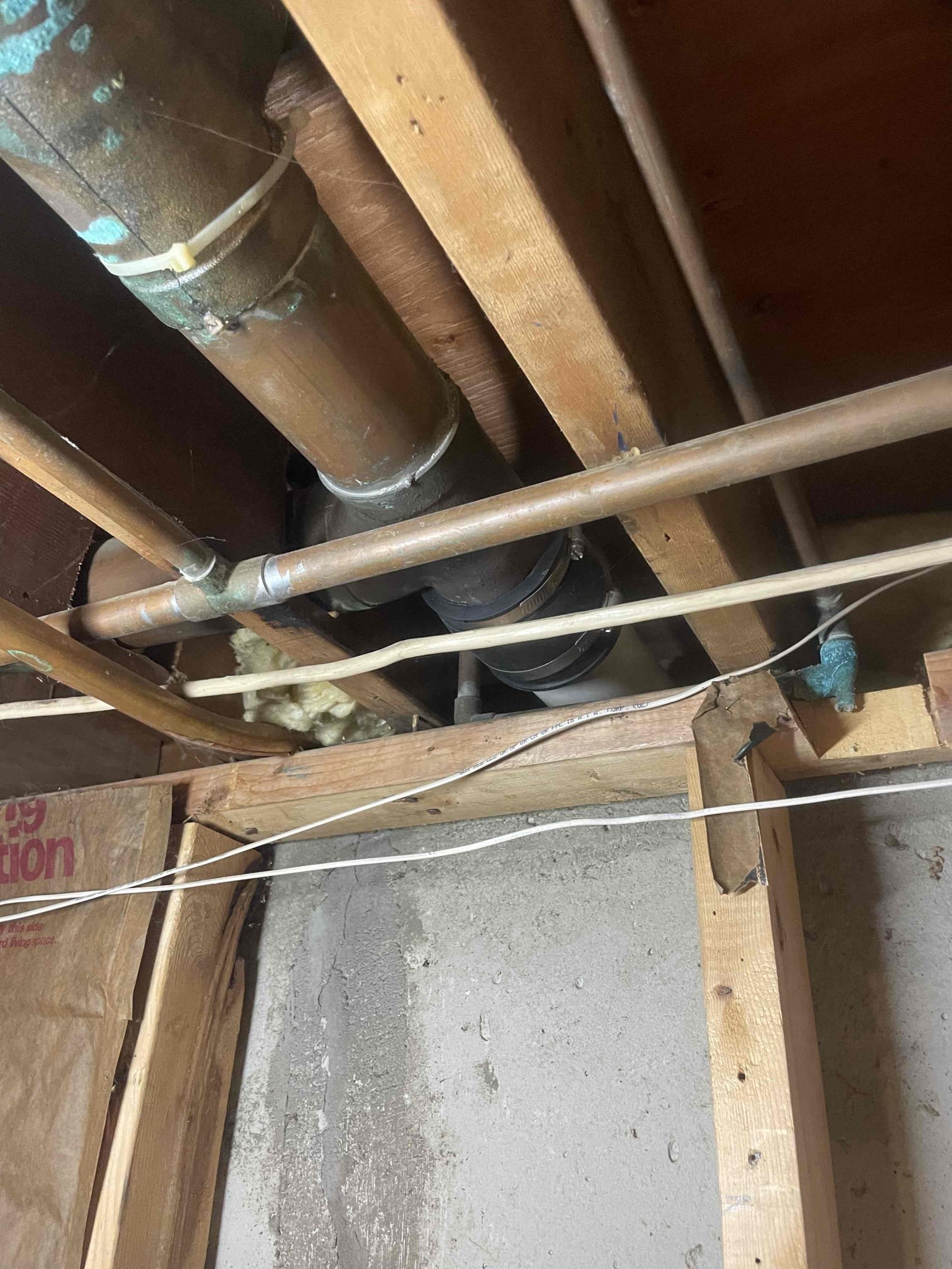 Repaired 1/2" water line and 3" drain line Repaired 1/2" water line and 3" drain line