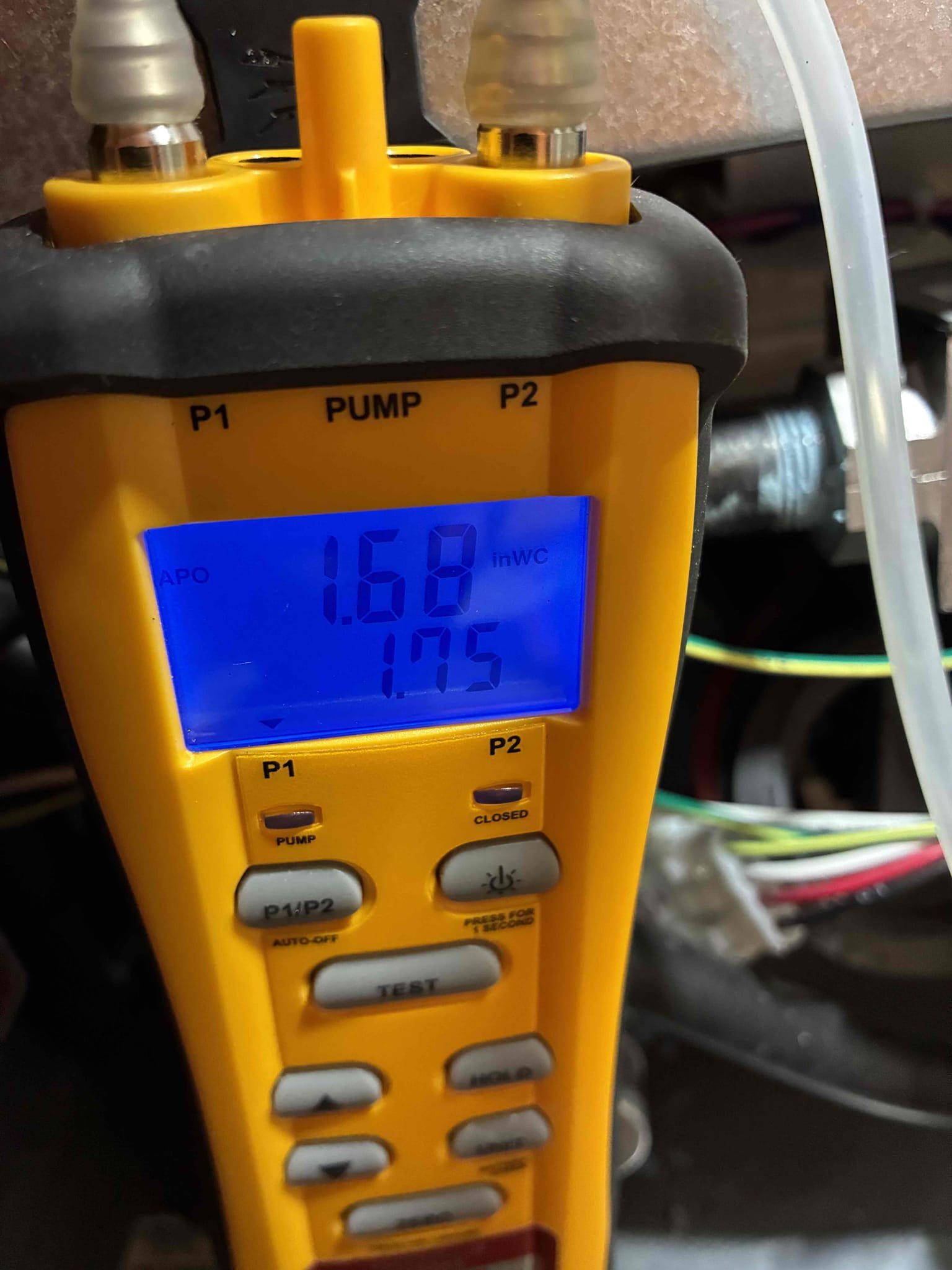 I completed the gas furnace maintenance today. I started off with checking all the wiring connections and everything looked good. I pulled and cleaned the flame sensor. I flushed the trap and condensate pump with cleaner. Replace the air filter with the client supplied filter. I replaced the humidifier pad and turned on the humidifier for the winter time. I checked incoming and outgoing gas pressures and everything was according to manufacture specifications. I ran the unit in high fire and low fire and performed a combustion analyzer test to check for CO, CO2 and oxygen levels and everything looked good. I noticed that water heater had error code 55 which indicates a service soon reminder so I let the client know. 