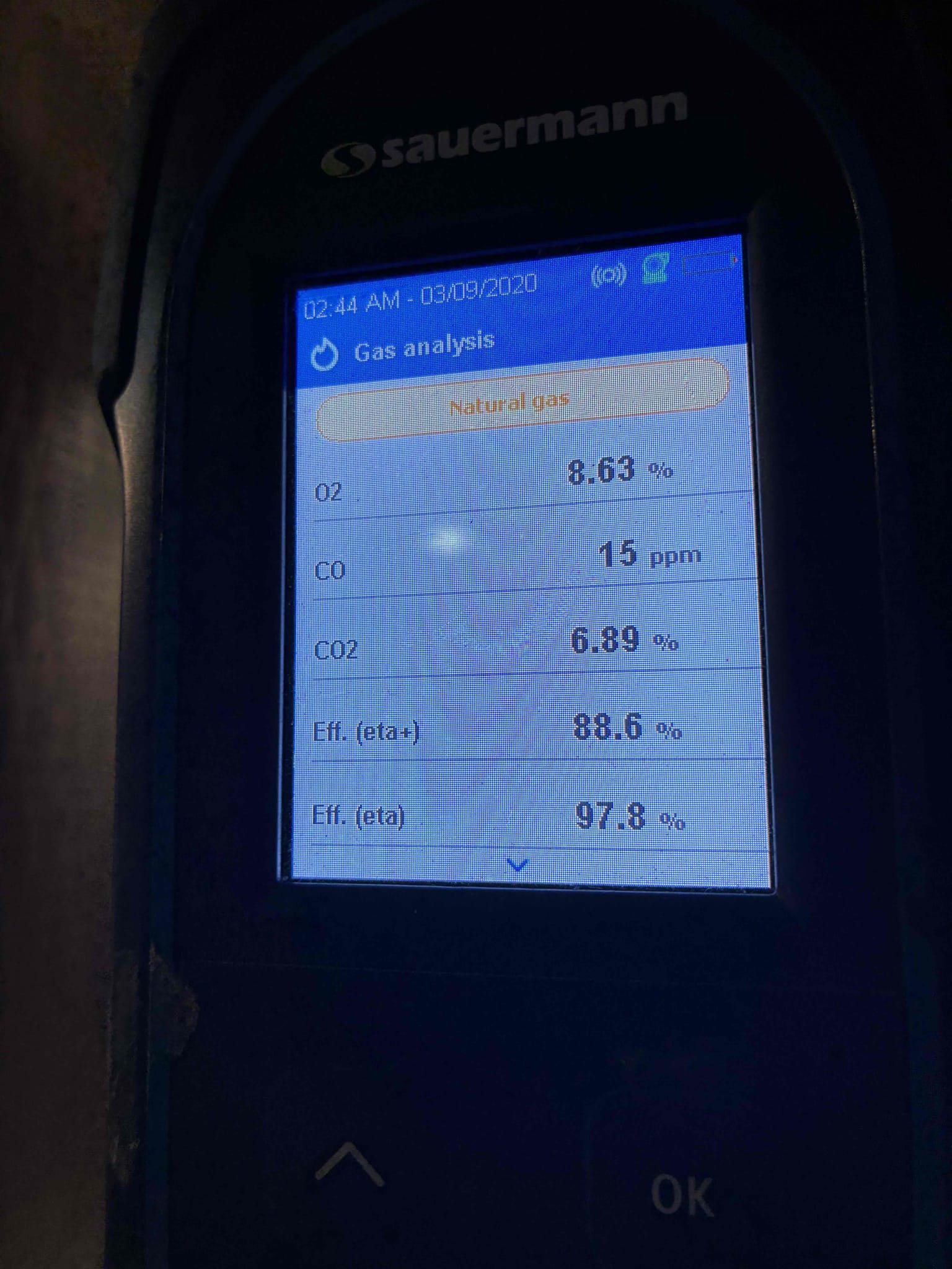 I completed the gas furnace maintenance today. I checked all electrical connections and everything looked good. I pulled and cleaned the flame sensor. The client replaced her air filter recently. Checked incoming and outgoing gas pressures and everything was according to manufacturer specifications. Lastly, I ran the unit in high and low fire and performed a combustion analyzer test to check for CO, CO2 and oxygen levels and everything was running great. I talked to the client about adding a UV light and a leak breaker on her water heater. I will email her over the estimates for those. 
