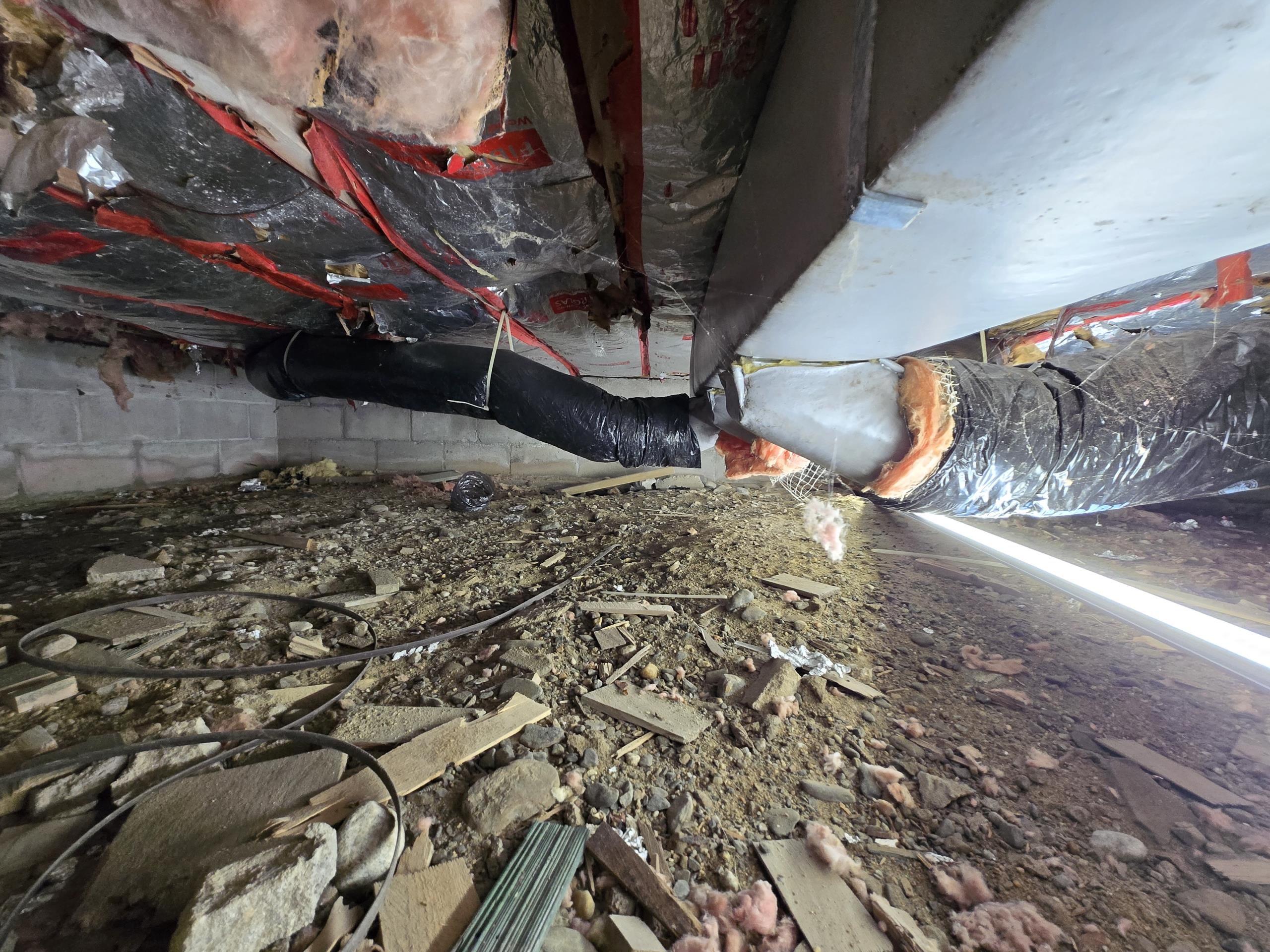 Replacement of the existing Lennox heating and cooling system with a new high-efficiency Lennox system. The existing system will be removed.

The yellow CSST gas line drop will be replaced with solid black iron piping. Venting will be redone for the new furnace to meet current standards. A new condensate pump will be installed. The return drop will be modified to integrate a new humidifier and a new AirBear filtration system, ensuring healthy indoor air quality.

We will go through all exposed ductwork joints, taping and sealing them. Additionally, a section of flex ductwork on the second floor that was disconnected by insulators will be reconnected. A new Wi-Fi thermostat will be installed for system control.