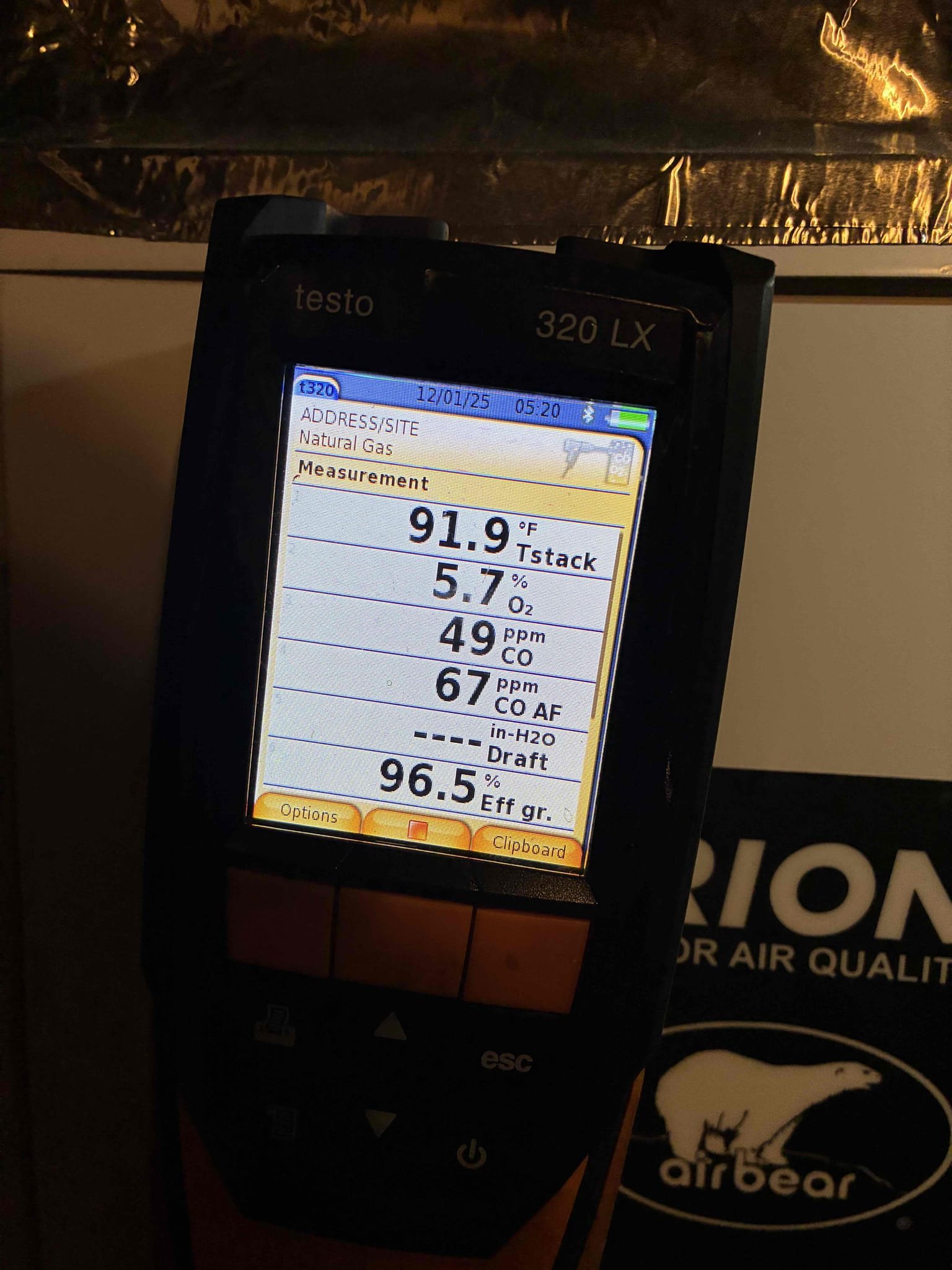 Completed the gas furnace maintenance today. I started off with replacing the 20 x 25 x 5 air bear filter and I replaced the humidifier pad as well. I vacuumed up the air filter box and the humidifier box. I pulled and cleaned the flame sensor. I checked all the wiring connections and everything looked good. I checked incoming and outgoing gas pressures and everything was according to manufacture specifications. Lastly, I ran the unit in high and low fire and performed a combustion analyzer test that checks for CO, CO2 and oxygen levels and the furnace was running great. 
