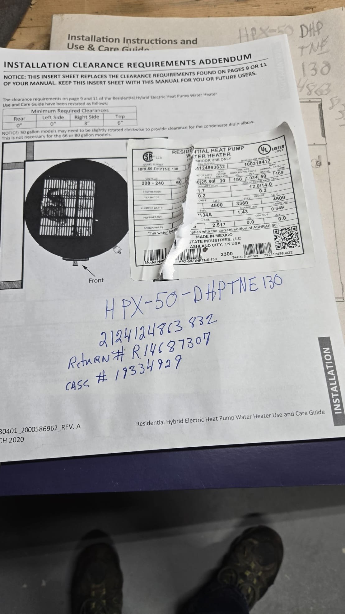 Called State to get warranty number for new heater,bad refrigerant system