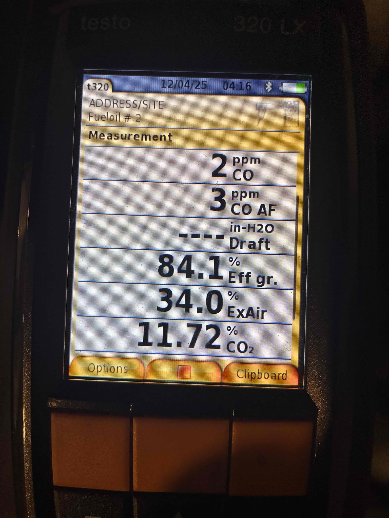 Completed the oil boiler maintenance today. I replaced the oil filter, the pump strainer and the nozzle. I pulled the clean out off of the boiler and I brushed and vacuumed out the heat exchanger. I tested the pump pressure and that was within manufacture specifications. I ran the unit and performed a smoke test and got zero smoke. I also performed a combustion analyzer test that checks the CO, CO2 and oxygen levels and the boiler was running great. I noticed that the target wall and the floor in the boiler are starting to fall apart. I’m adding a photo with the estimate and emailing it to the client. 