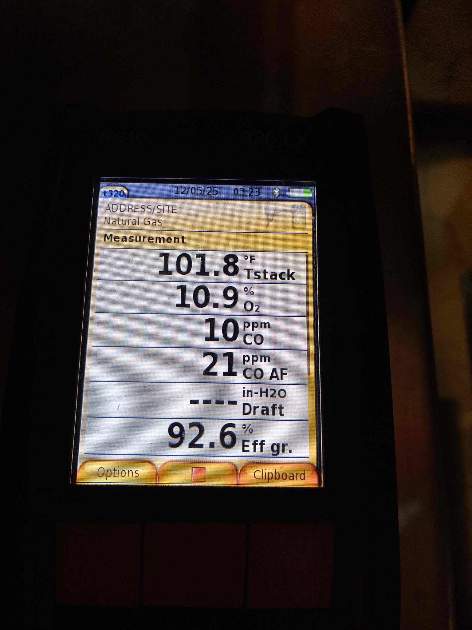 Completed the gas furnace maintenance today. I started off with cleaning the flame sensor. I checked all the wiring connections and the capacitor and everything looks great. The air filter was clean, the client replaces his own filters. I flushed the trap and condensate pump with cleaner. I checked incoming gas pressure and that was according to manufacture specifications. Lastly, I ran the unit in low and high fire and performed a combustion analyzer test to check the CO, CO2 and oxygen levels. The furnace was running great. 