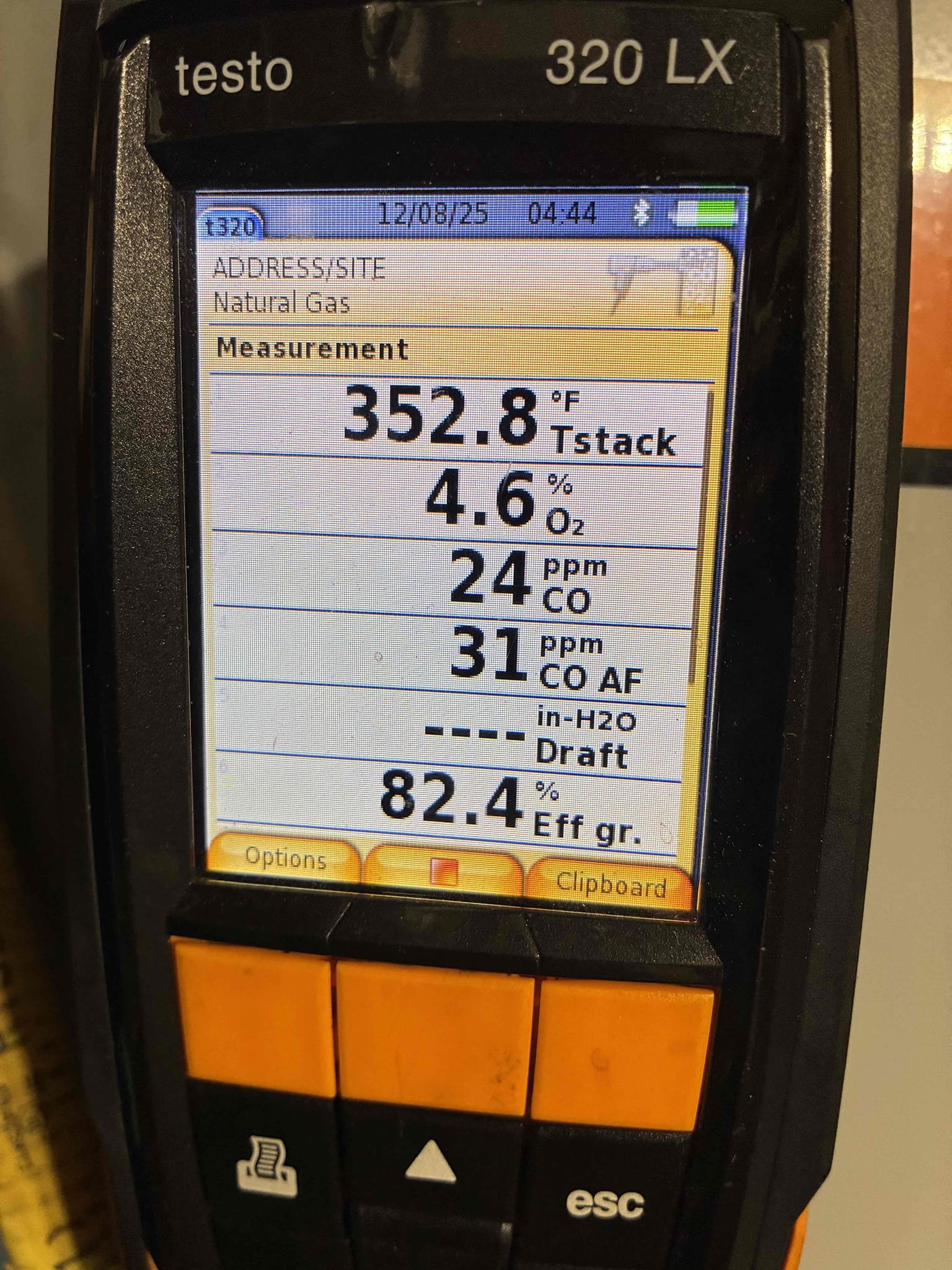 Completed the gas boiler maintenance today. I started off with checking all the wiring connections and everything looked good. I pulled and cleaned the burner tubes. I vacuumed the burner tubs and the burner box. I noticed that the expansion tank had failed and two out of the three high vents were leaking as well. The pressure relief valve was leaking water out of it. The client approved the estimate for those parts to be replaced. I tested incoming and outgoing gas pressures and everything was according to manufacturer specifications. I performed a combustion analyzer test that checks the CO, CO2 and oxygen levels and the boiler was running great. 