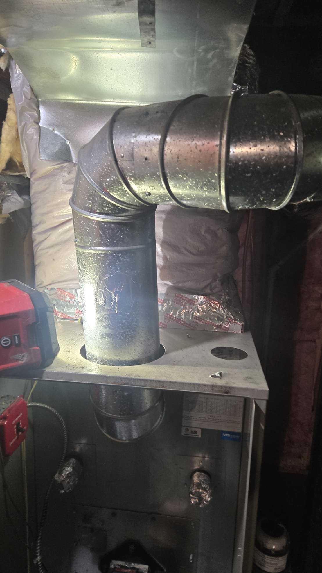 Took measurements for furnace replacement 