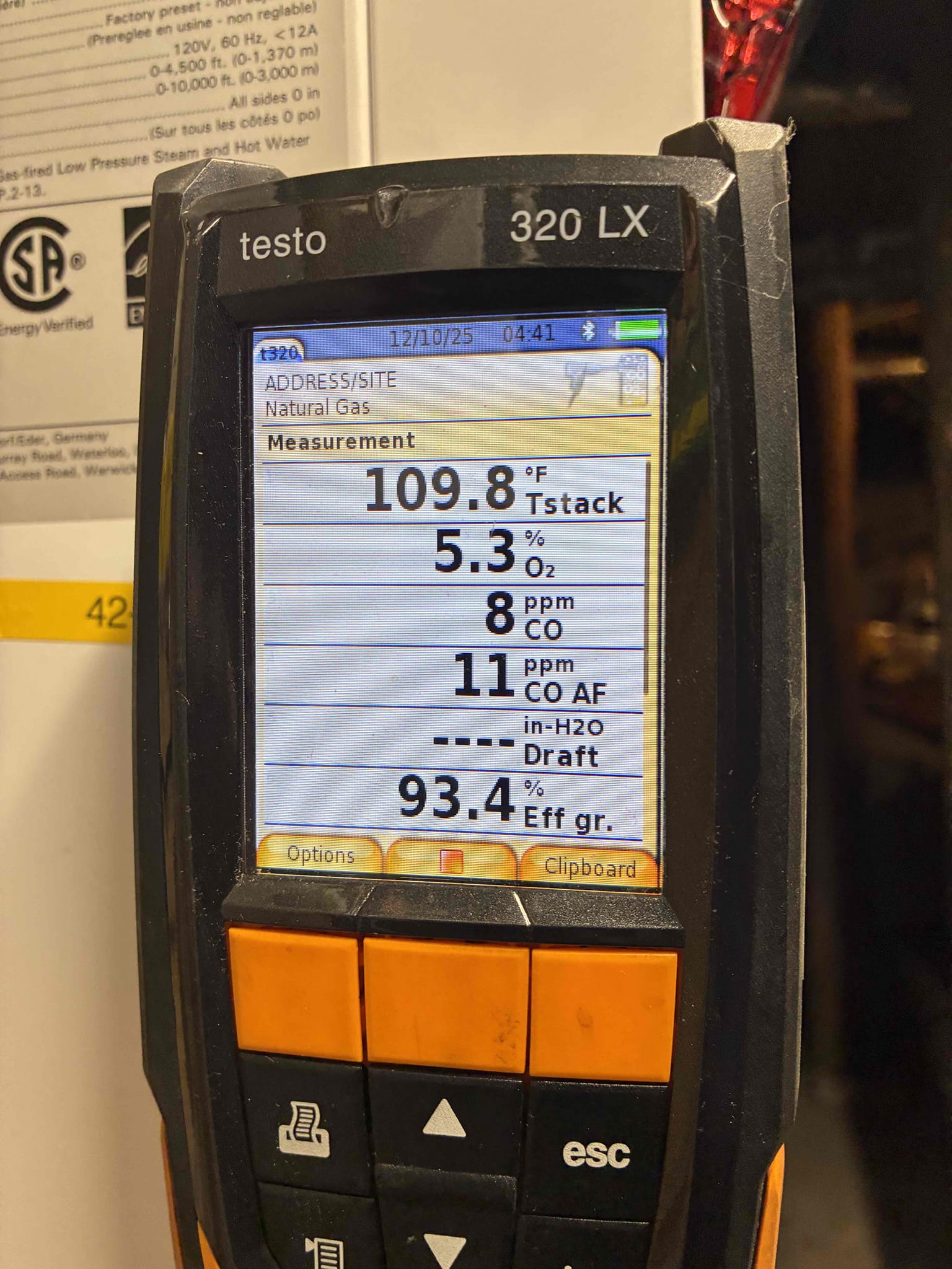 I completed the condensing gas boiler maintenance today. I started off with checking all the wiring connections and everything looked good. I cleaned the heat exchanger with vinegar and flushed it with water. I pulled and cleaned the trap and then primed it. I cleaned the flame sensor. All the boiler accessories looked good. I performed a combustion analyzer test that checks the units CO, CO2 and oxygen levels and everything was according to manufacture specifications. The boiler was running great.