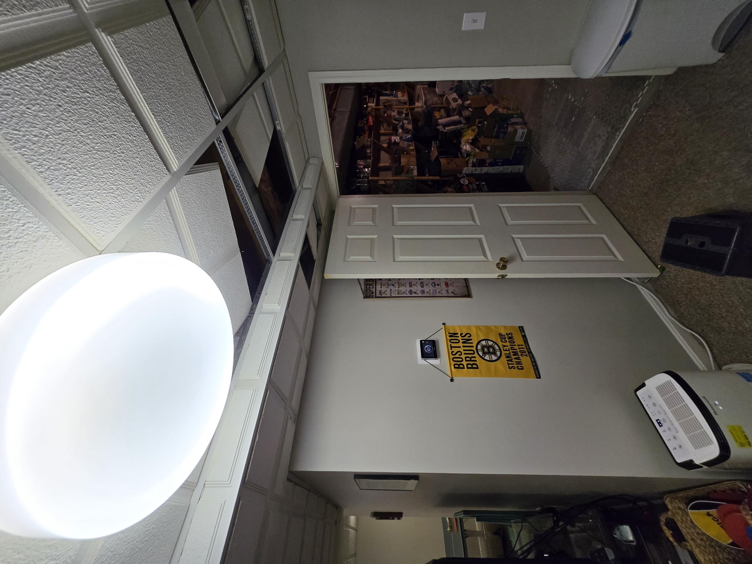 Determined there is another run off of the plenum that goes up to the second floor for his son's bedroom that we need to cut in a damper for. Then is flexible with timing we can plan on coming back worst case he can give us the garage code to get in. 

Also installed remote room air sensor for S40 system for the second floor.