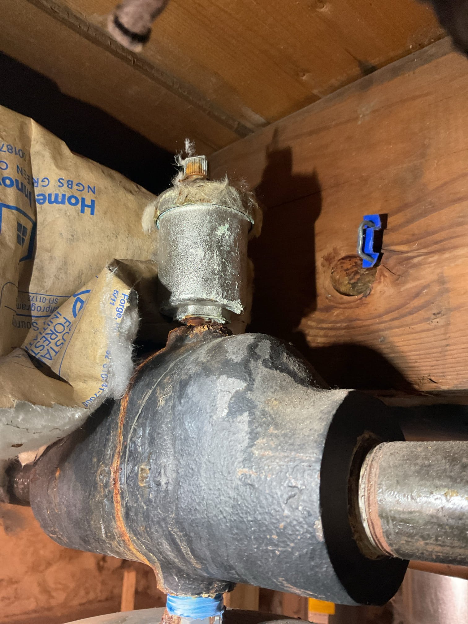 Completed the gas boiler maintenance today. I started off with checking all the electrical connections and everything looked good. I pulled the burner tubes out and I cleaned them. I vacuumed out the boiler and the boiler tube tray. I cleaned the thermocouple. Checked incoming and outgoing gas pressures and everything was according to manufacturer specifications. I performed a combustion analyzer test that checks the units CO, CO2 and oxygen levels and the boiler was running great. I noticed that the vent pipe wasn’t screwed onto the collar of the boiler so I added sheet metal screws to it. Also, the draft hood didn’t have any sheet metal screws in it so I added three. I found that both high vents are leaking water.