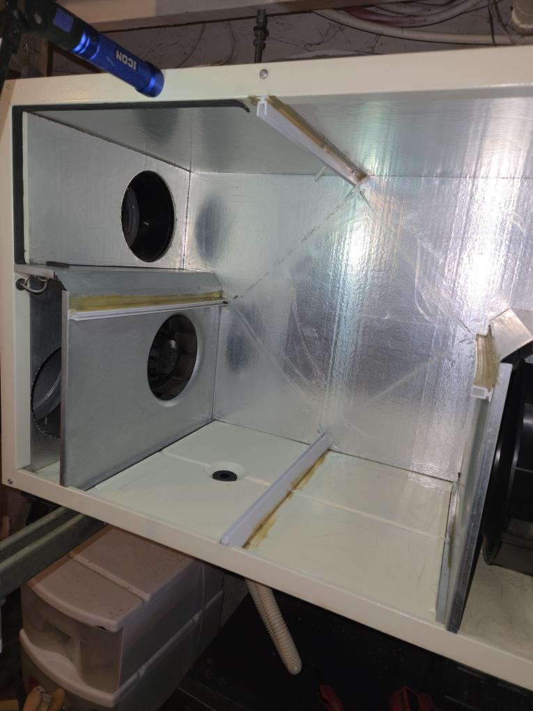 Completed the HRV maintenance today. This involves washing the washable filters with soap and water. I pulled out the heater core and washed that out with soap and water as well. I vacuumed out the inside of the HRV. I used soap and a rag to clean it. I reconnected the drain and tested the operation. Everything was working as it should.
