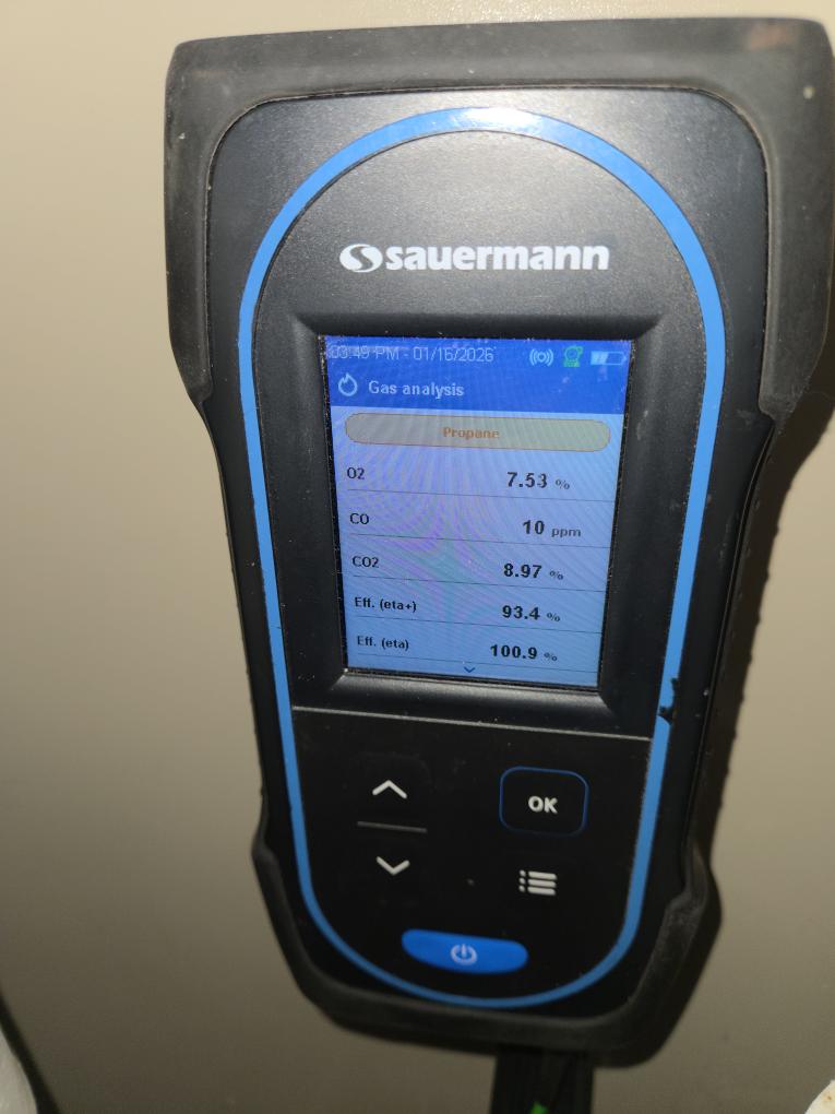 Installed the new collector box and all gaskets. Installed the new trap as well and primed it. Ran the unit and checked for leaks and there was no leaks. Performed a combustion analyzer test that checks the units CO, CO2 and oxygen levels and everything was running great. Client signed up for home club. He wants us to come out in the fall to do his furnace maintenance and spring/summer to do the AC.