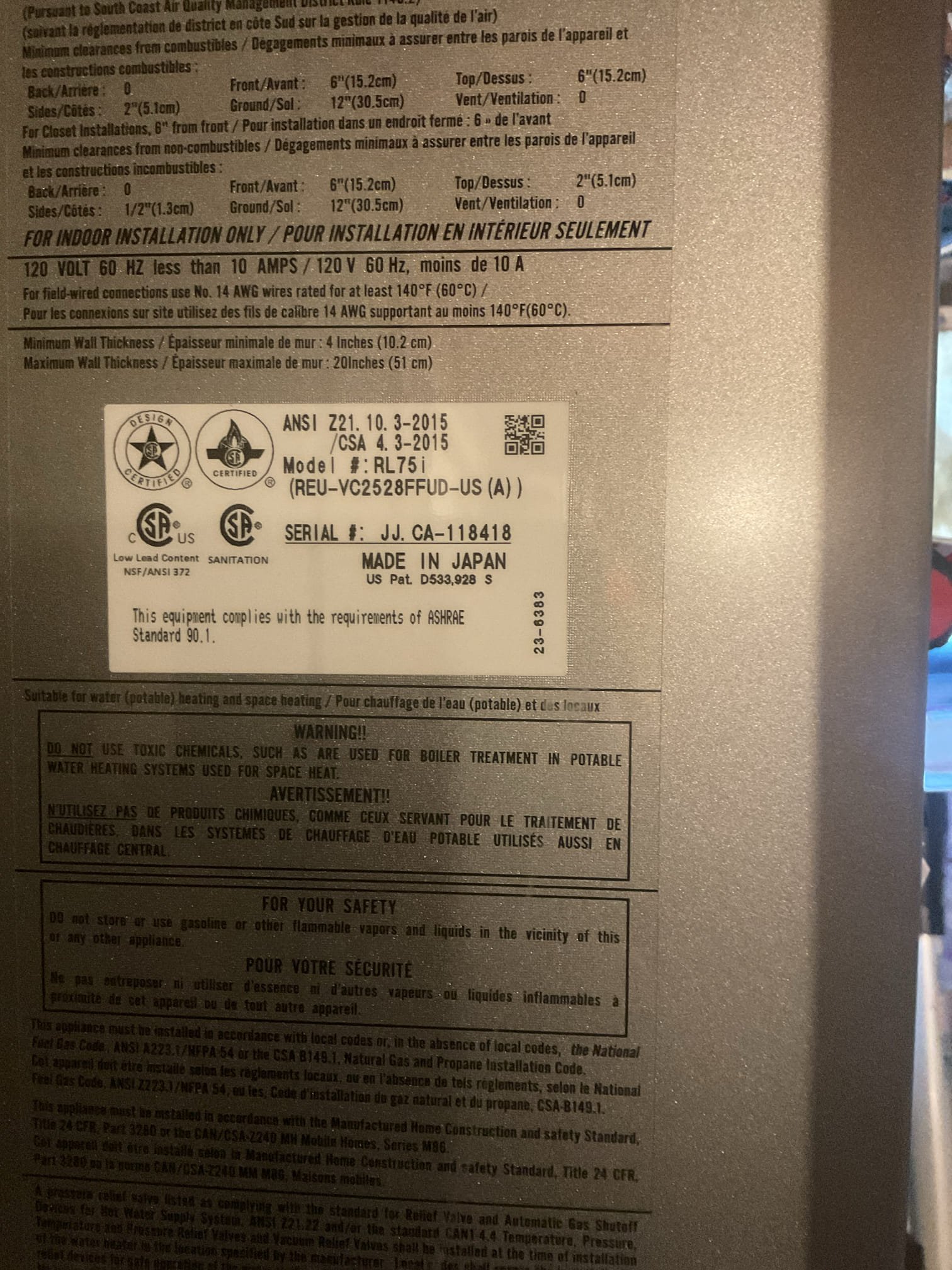 Not hot water. Code 65. Found water dripping from unit. Noticed water dripping from combustion blower. Opened up cold water inlet screen. Screen was plugged , also a piece of rubber gasket inside. Replaced screen assembly with new one. Ran hot water on tub for 5 minutes,no codes. Looked into water dripping from combustion blower, I believe with the extreme cold air unit is bringing in and lack of correct pitch outward is causing issue. Maybe look into redoing vent to prevent future issues. Or maybe lifting unit up an inch. Also a flush for unit is needed