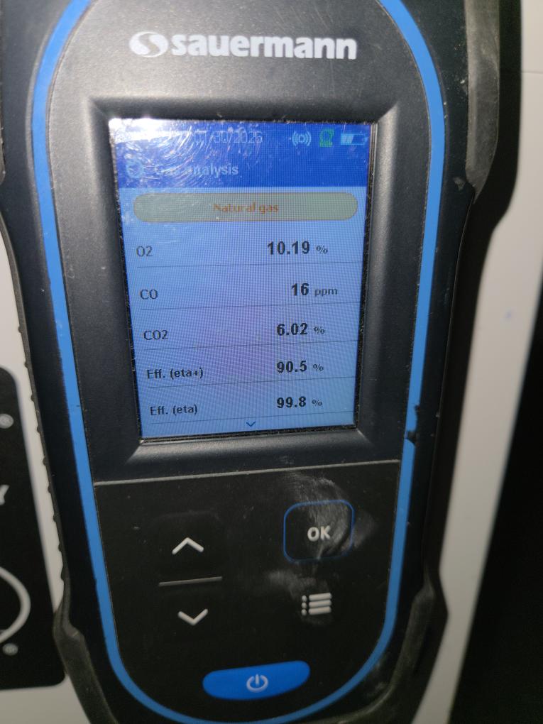 Completed the gas furnace maintenance today. I started off with checking all the electrical connections and everything looked good. Next I replaced the air filter with a 20x25x5 air bear filter. I vacuumed out the furnace and the air filter box. I pulled the flame sensor and I cleaned it. I checked incoming and outgoing gas pressures and everything was according to manufacturer specifications. Lastly I ran the unit in low and high fire and performed a combustion analyzer test. This checks the units CO, CO2 and oxygen levels. The furnace was running great. On the second floor I installed a Lennox smart room sensor in the room over the garage. I told the client to let us know how the sensor works for him.